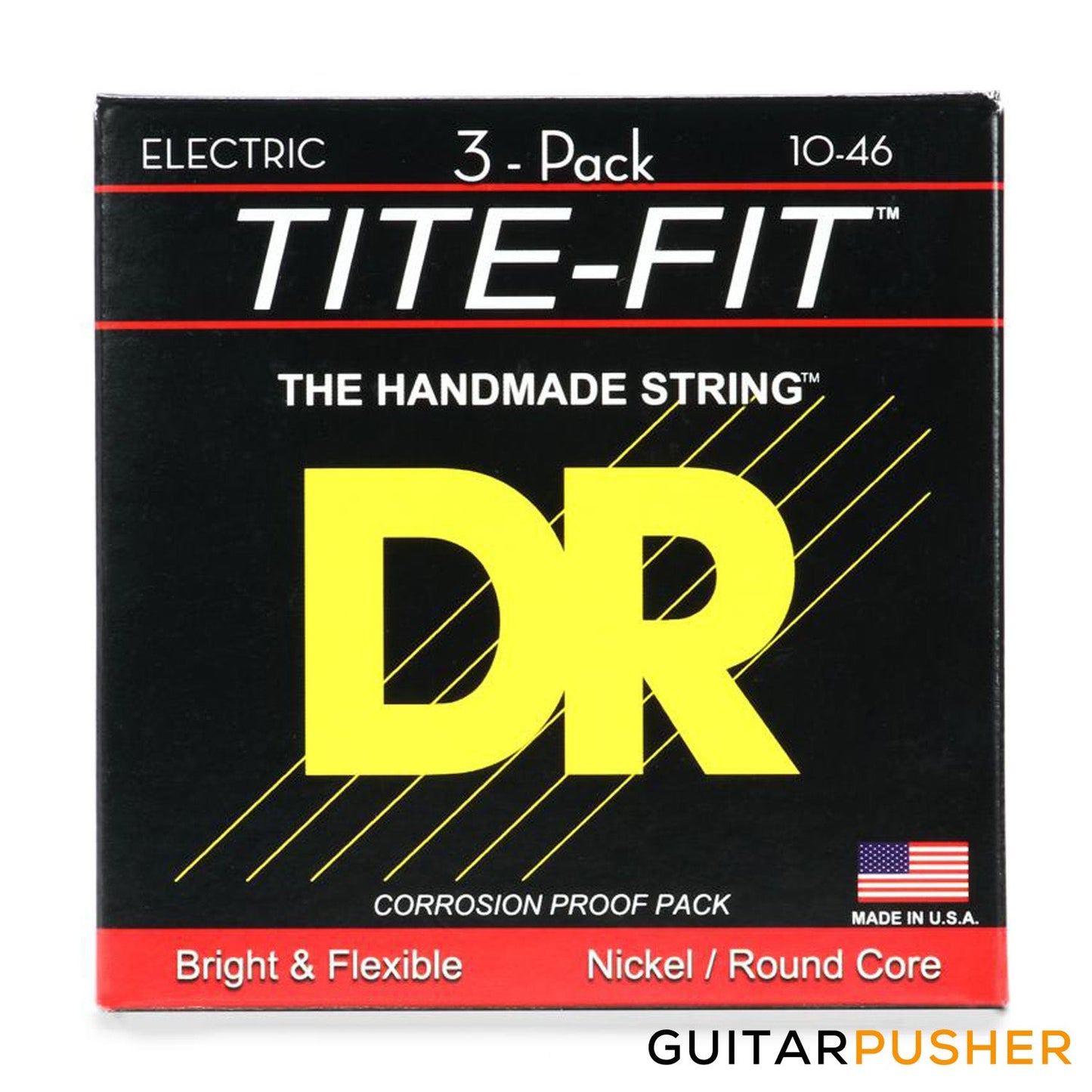DR MT-10-3PK Tite-Fit Medium Electric Guitar Strings 10-46 (10 13 17 26 36 46) 3 PACK