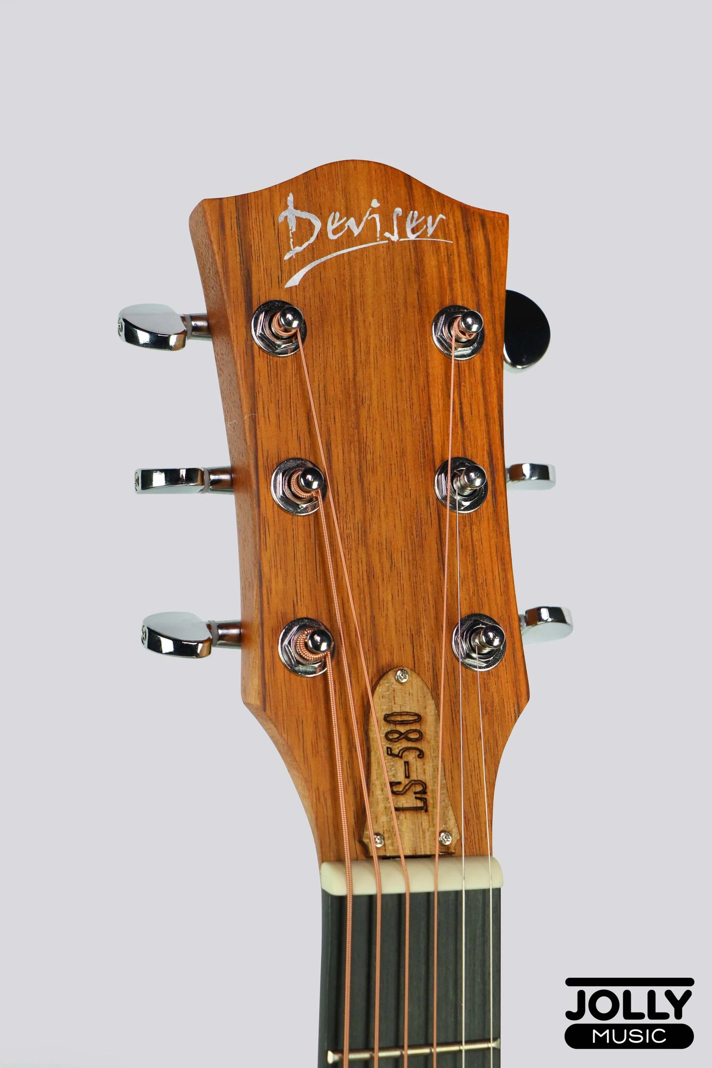 Deviser LS-580 Semi-Acoustic Guitar w/ Pickup and Beveled Armrest (All-Walnut)