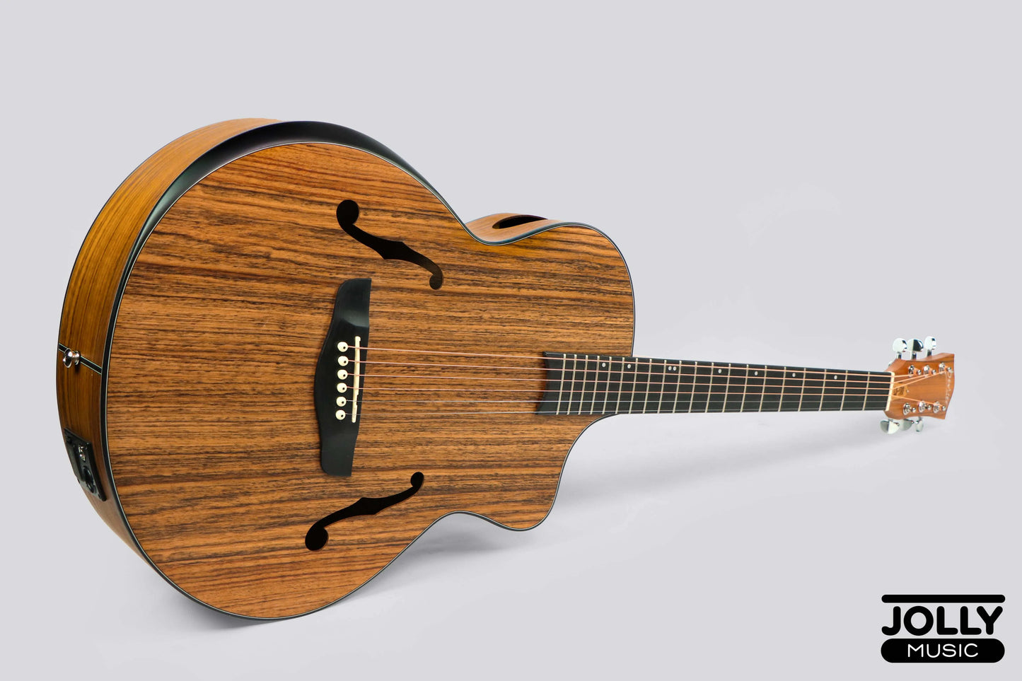 Deviser LS-580 Semi-Acoustic Guitar w/ Pickup and Beveled Armrest (All-Walnut)