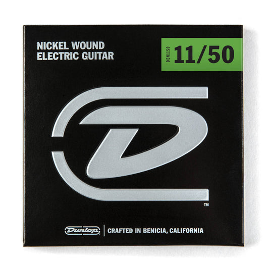 Dunlop Nickel Wound Medium Electric Guitar Strings 11-50 wounded 3rd string (11 14 20w 28 38 50)