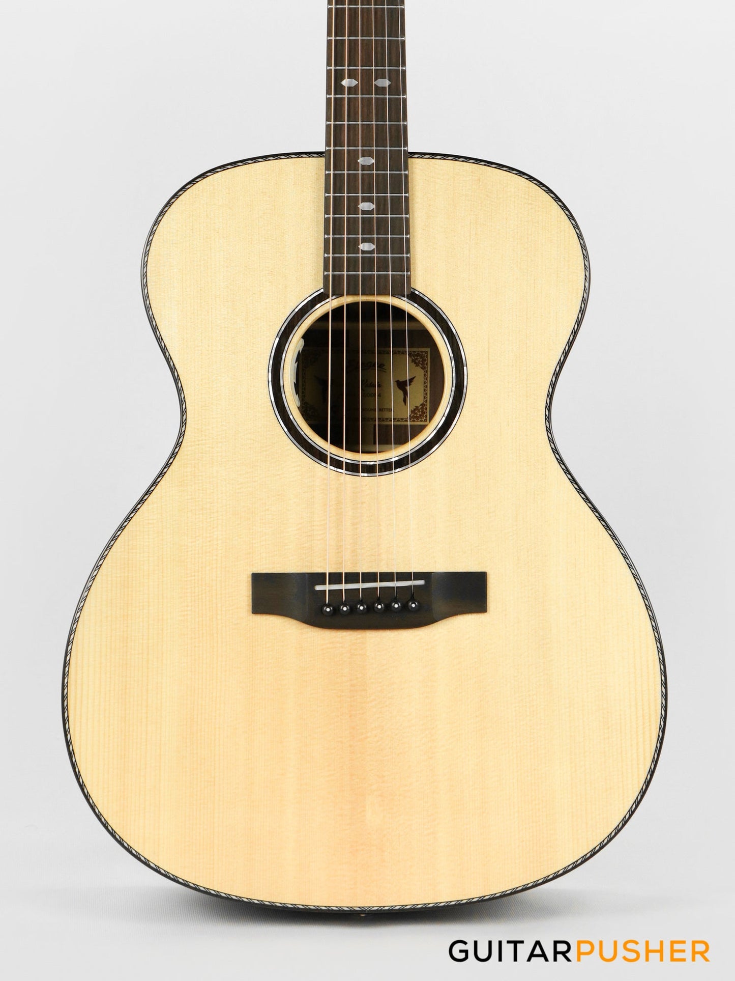 Elegee Katala Solid Sitka Spruce Top  OM Acoustic-Electric Guitar with Dual Pickup System