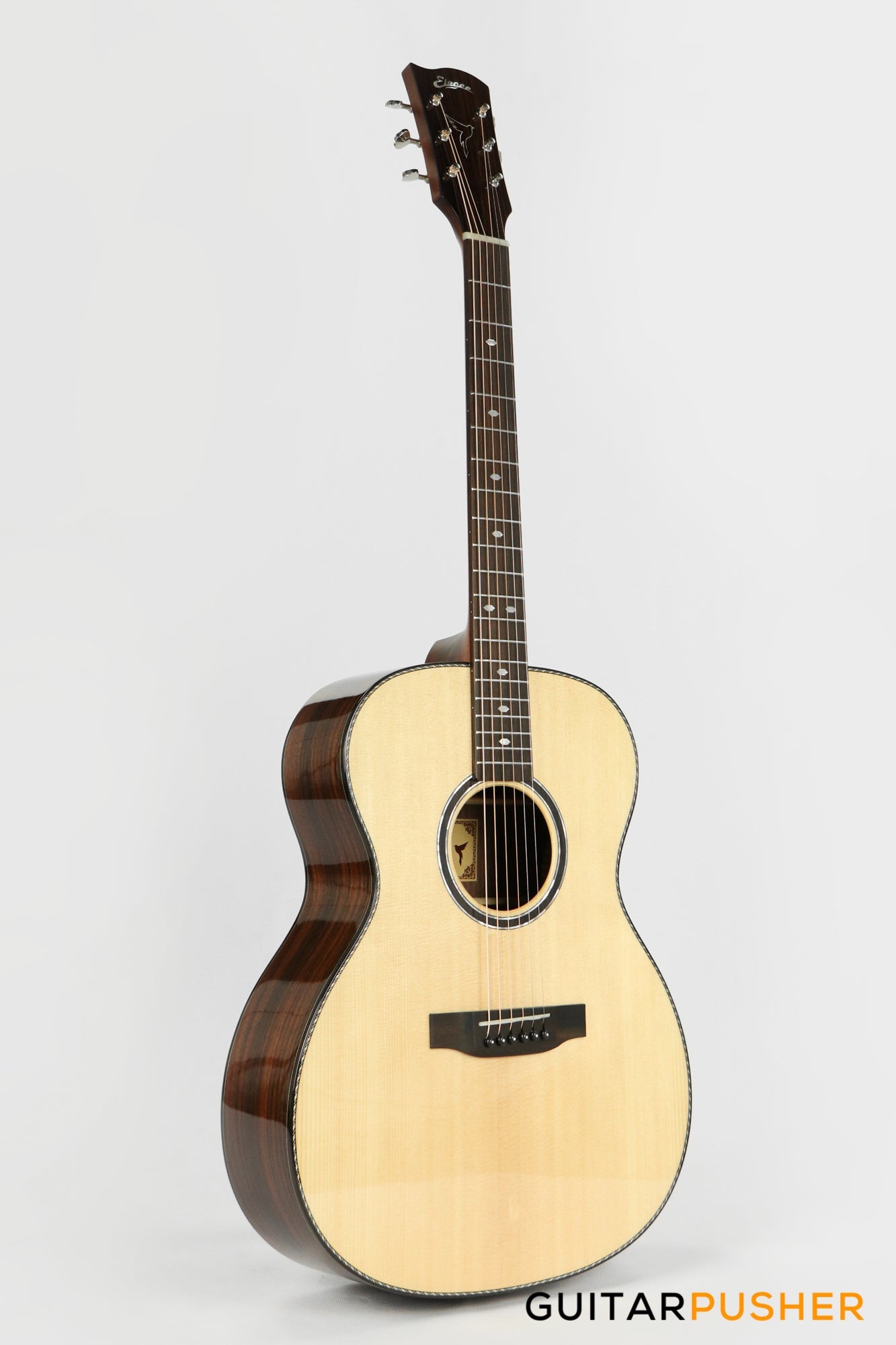 Elegee Katala Solid Sitka Spruce Top  OM Acoustic-Electric Guitar with Dual Pickup System