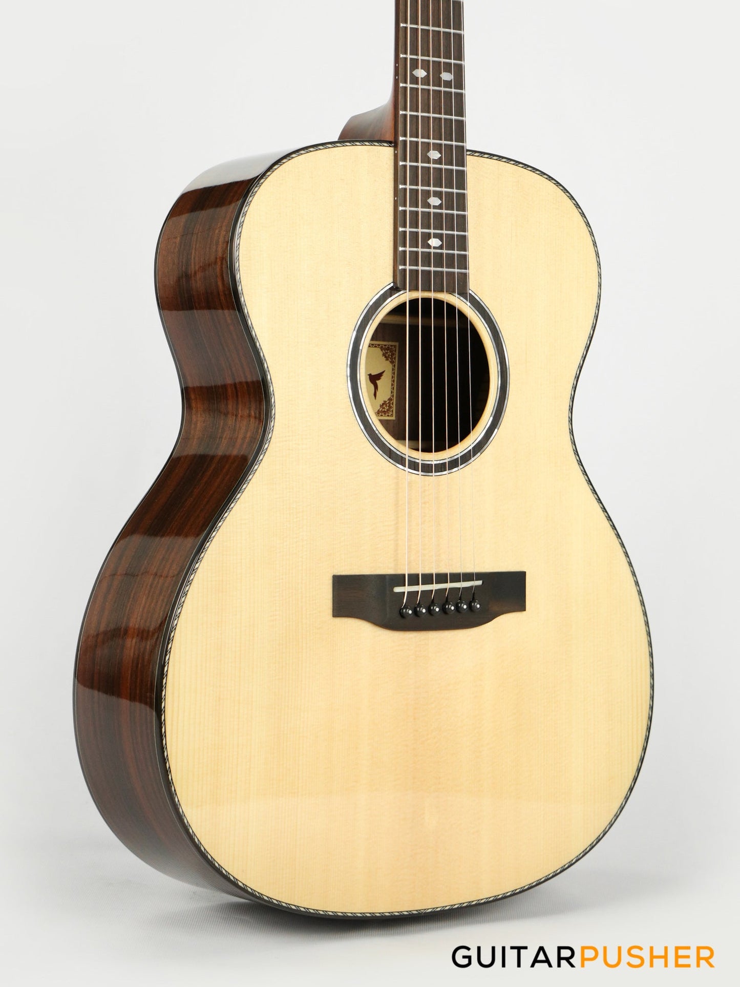 Elegee Katala Solid Sitka Spruce Top  OM Acoustic-Electric Guitar with Dual Pickup System