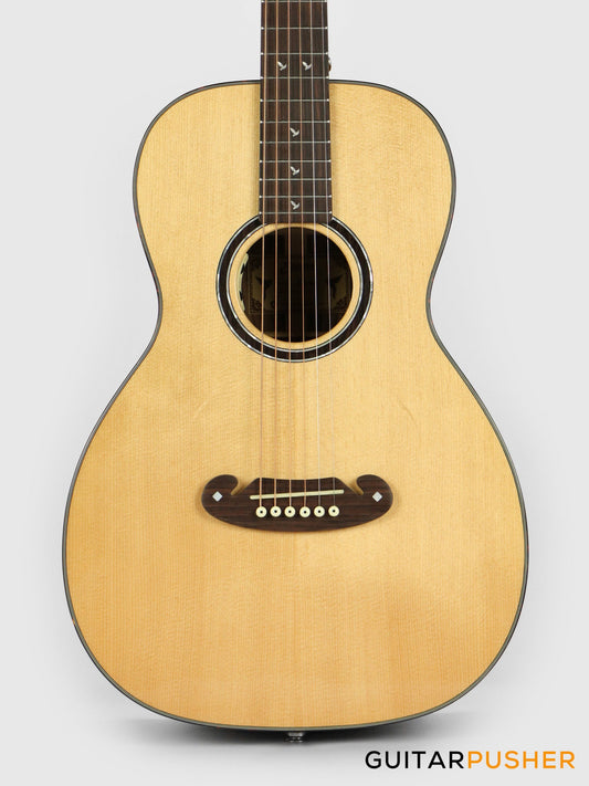 Elegee Lawin Solid Sitka Spruce Top  00 Parlor Acoustic-Electric Guitar with Dual Pickup System