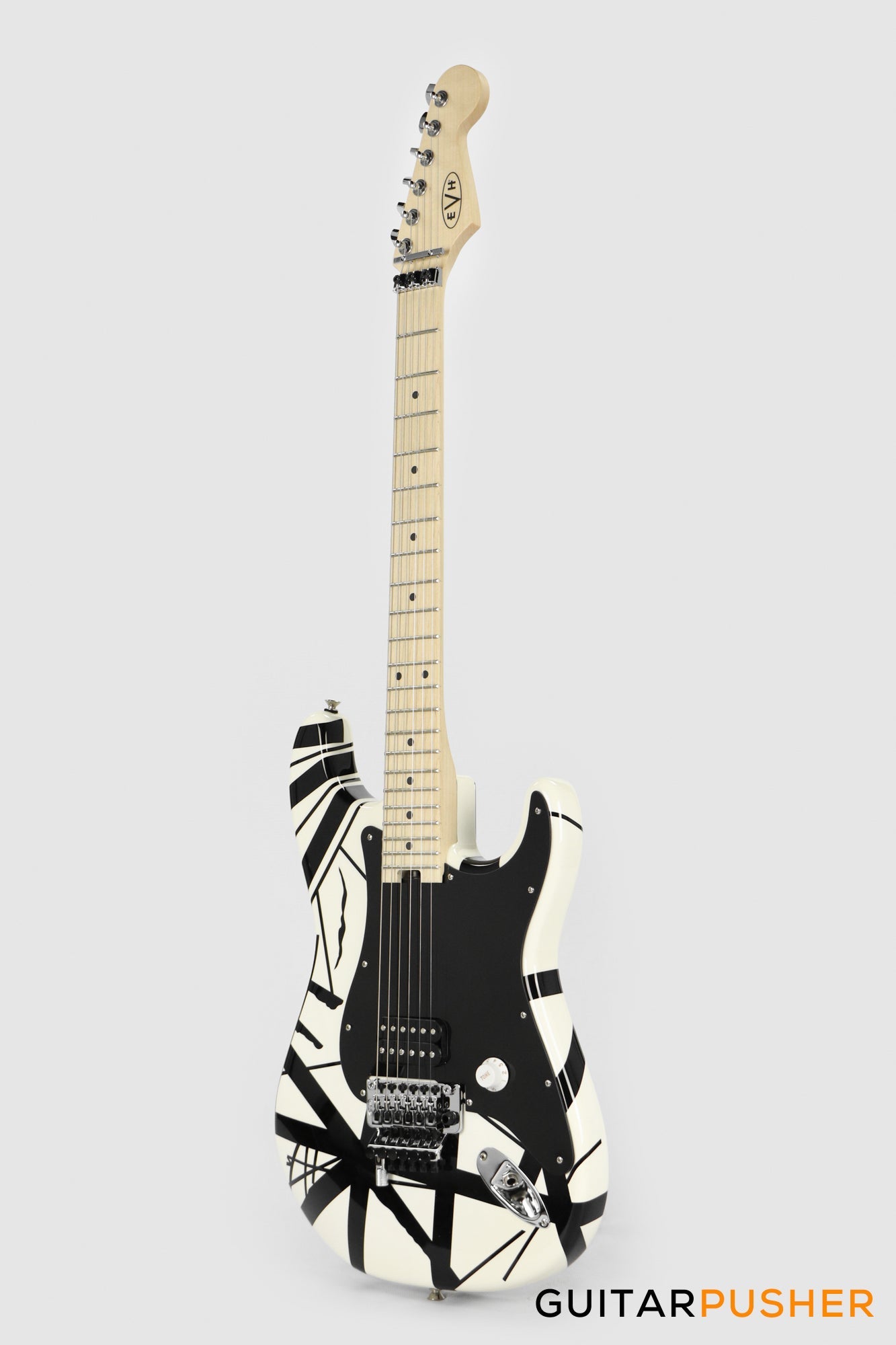 EVH Striped Series Stratocaster Electric Guitar - B/W