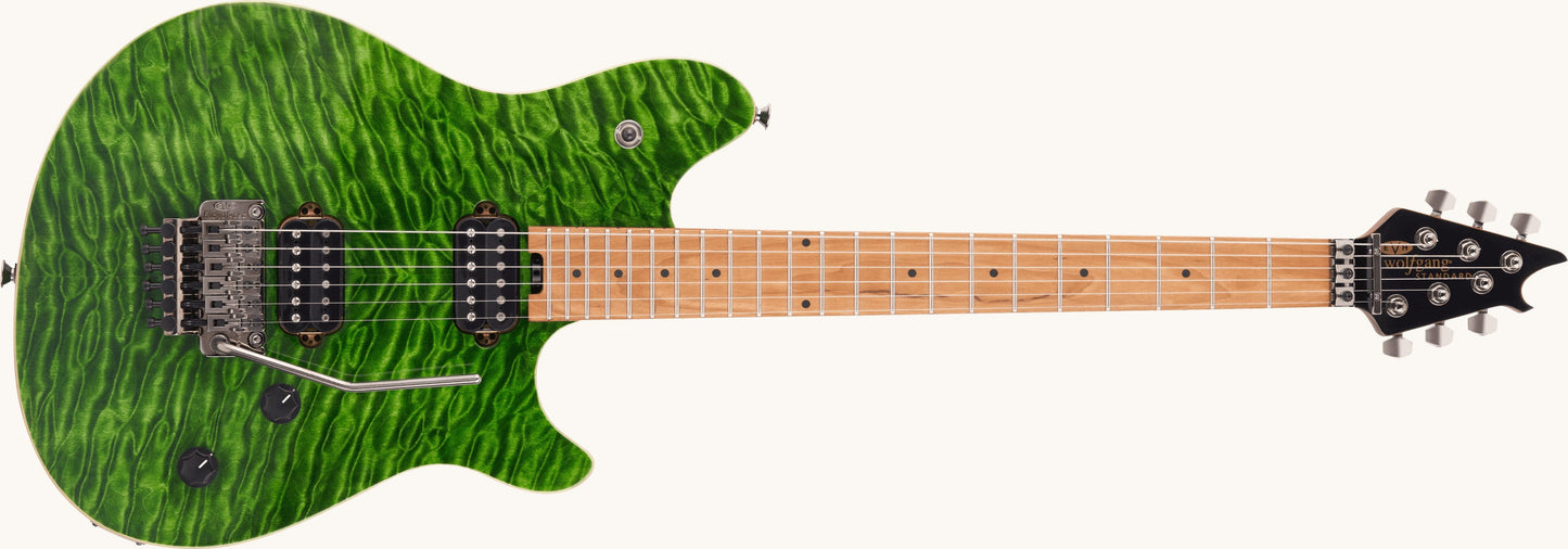 Wolfgang EVH WG QM (Quilted Maple) Standard Electric Guitar - Transparent Green