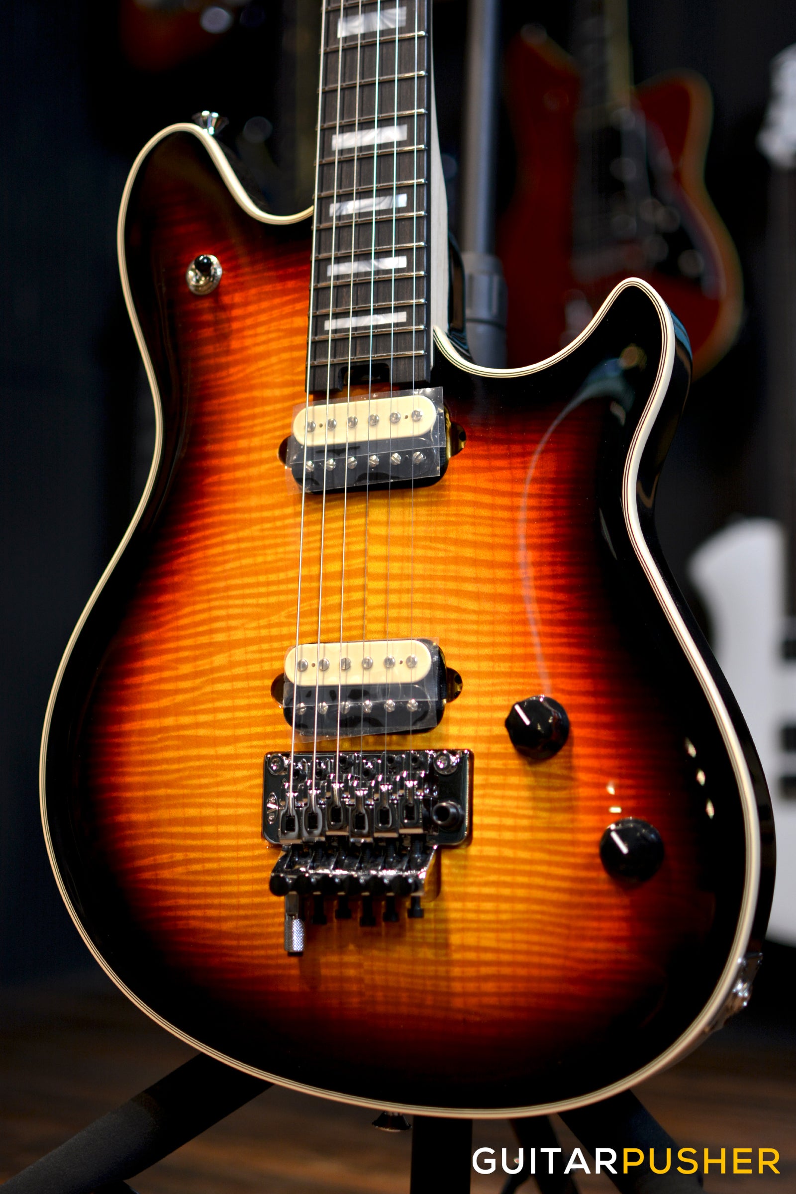EVH Wolfgang USA, 5A Flamed Maple Top, Ebony Fretboard - 3-Color Sunbu ...