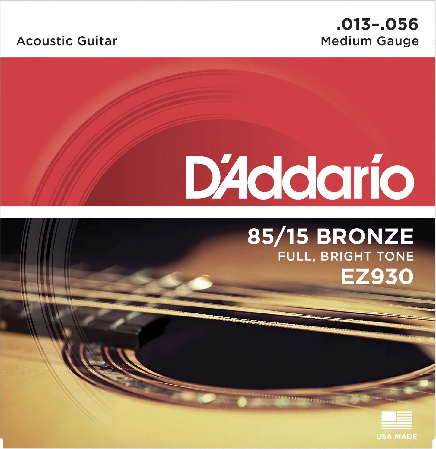 D'addario Original Authentic 85/15 Bronze Acoustic Guitar Strings