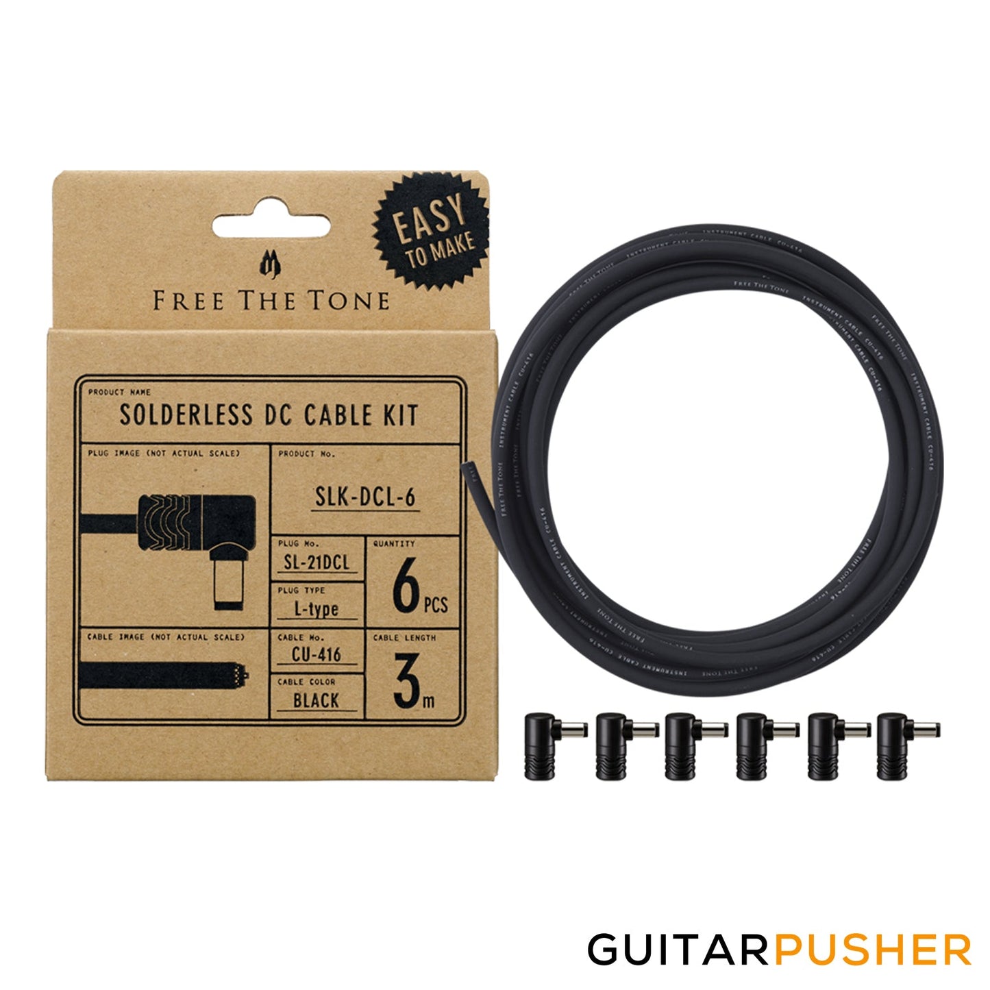 Free The Tone SLK-DCL-6 Solderless DC Cable Kit (SL-21DCL 6pcs / CU-416 3m)