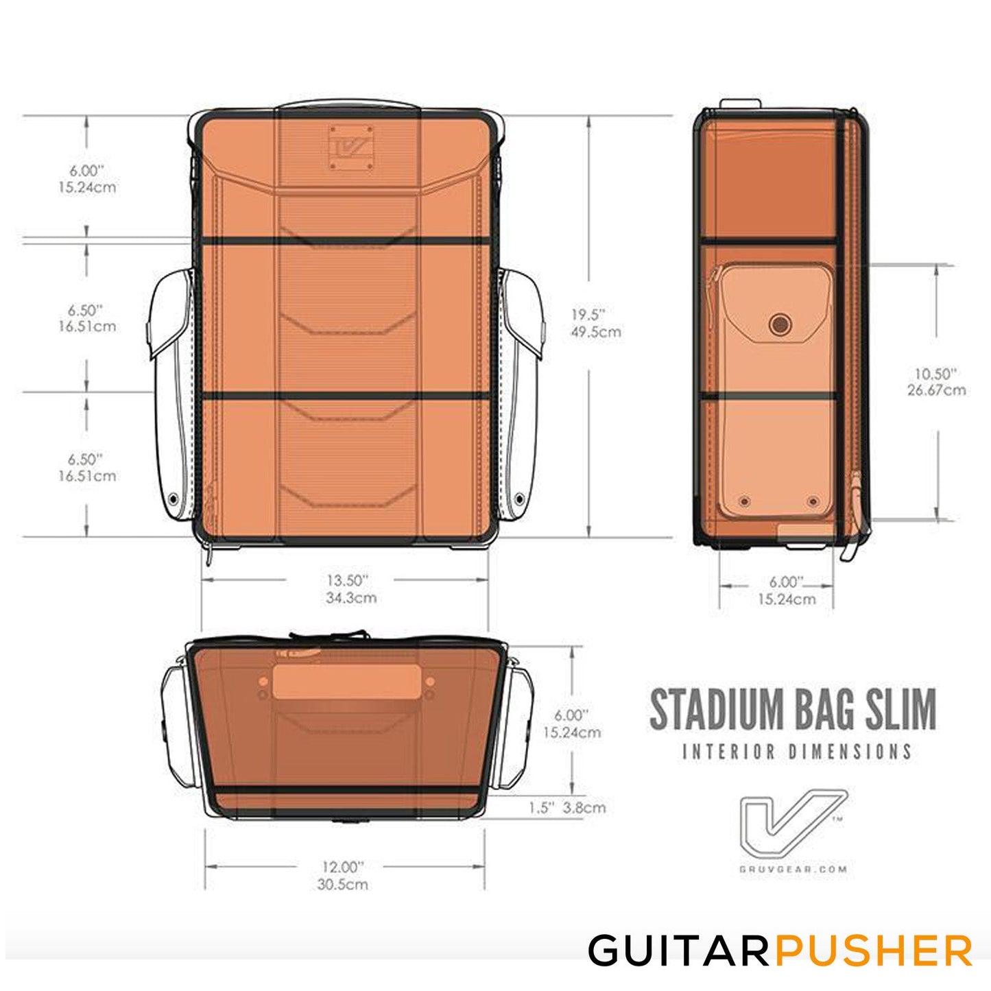 Gruv Gear Stadium Bag Slim (Black/Orange)