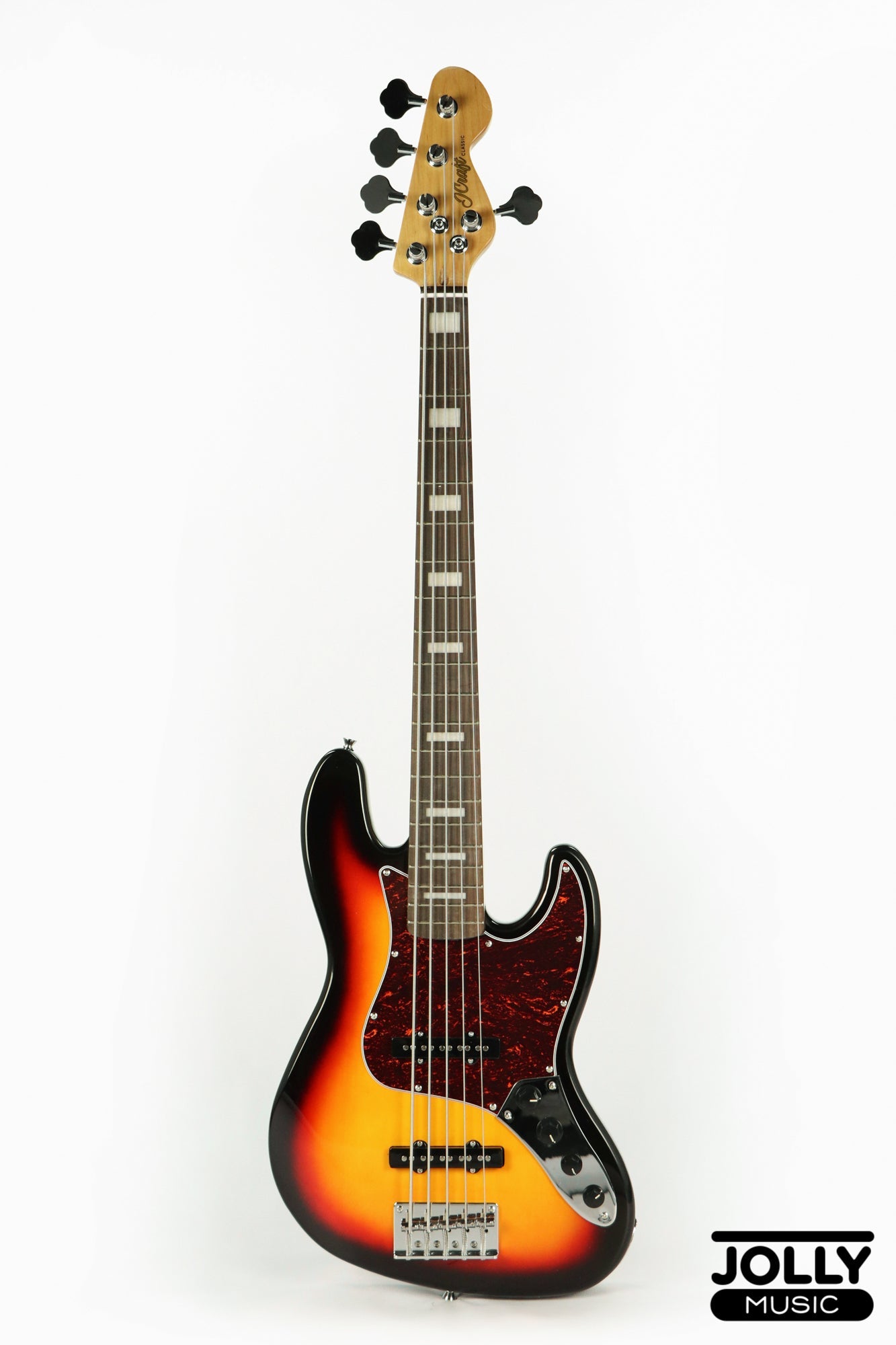 JCraft JB-2A J-Offset 5-String Bass Guitar - Sunburst – Guitar Pusher ...