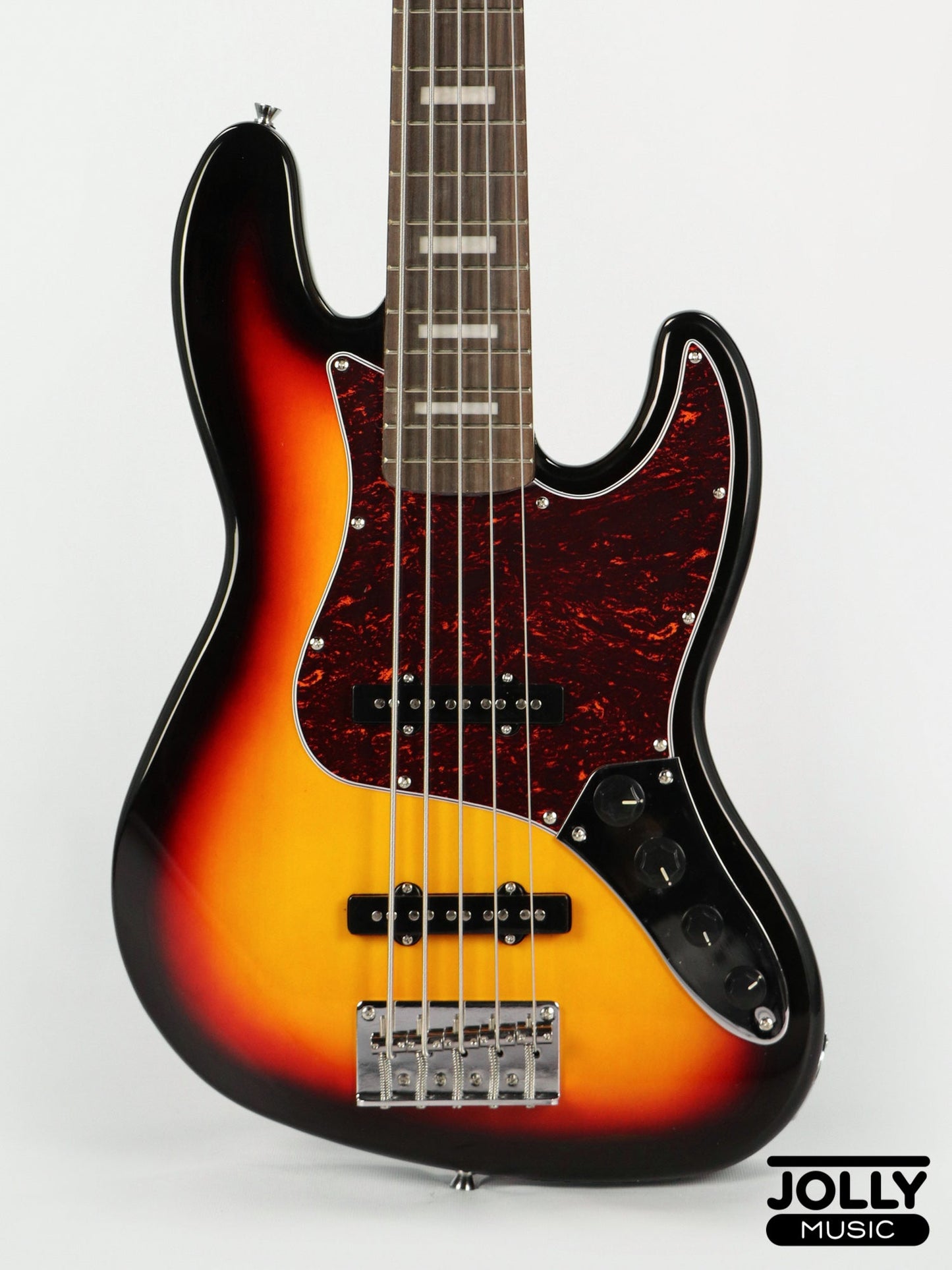 JCraft JB-2A J-Offset 5-String Bass Guitar - Sunburst