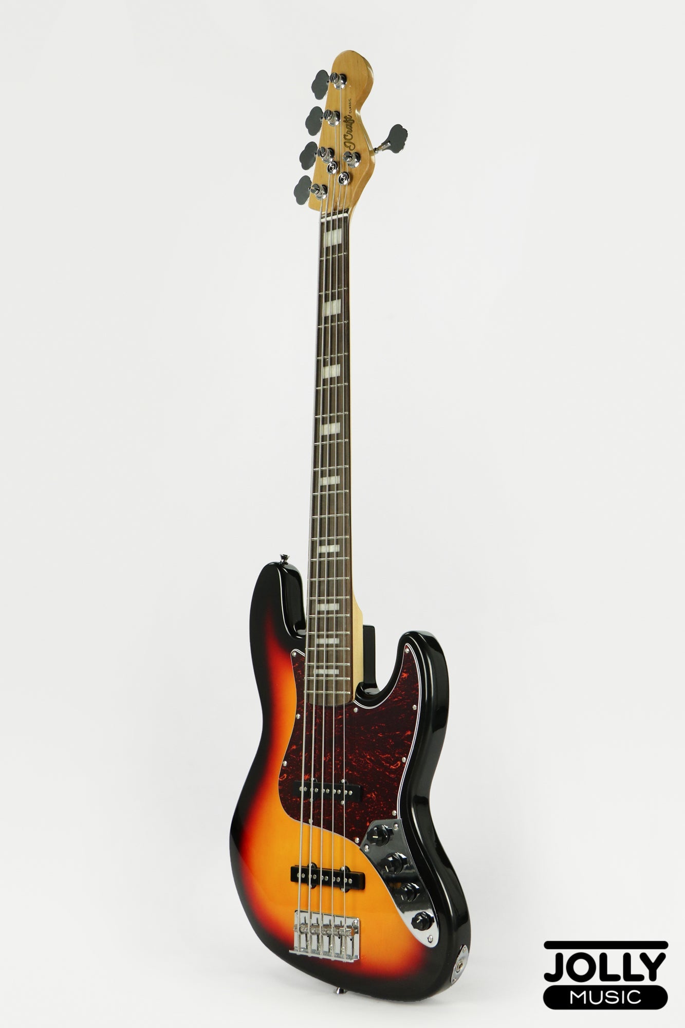 JCraft JB-2A J-Offset 5-String Bass Guitar - Sunburst