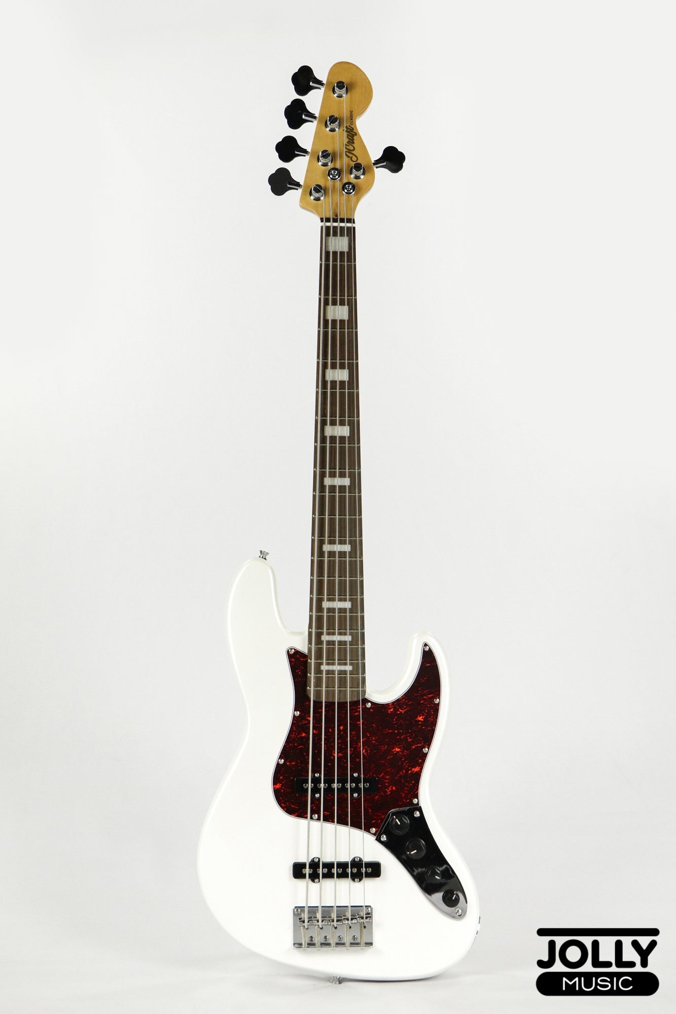 JCraft JB-2A J-Offset 5-String Bass Guitar - White – Guitar Pusher Verdana