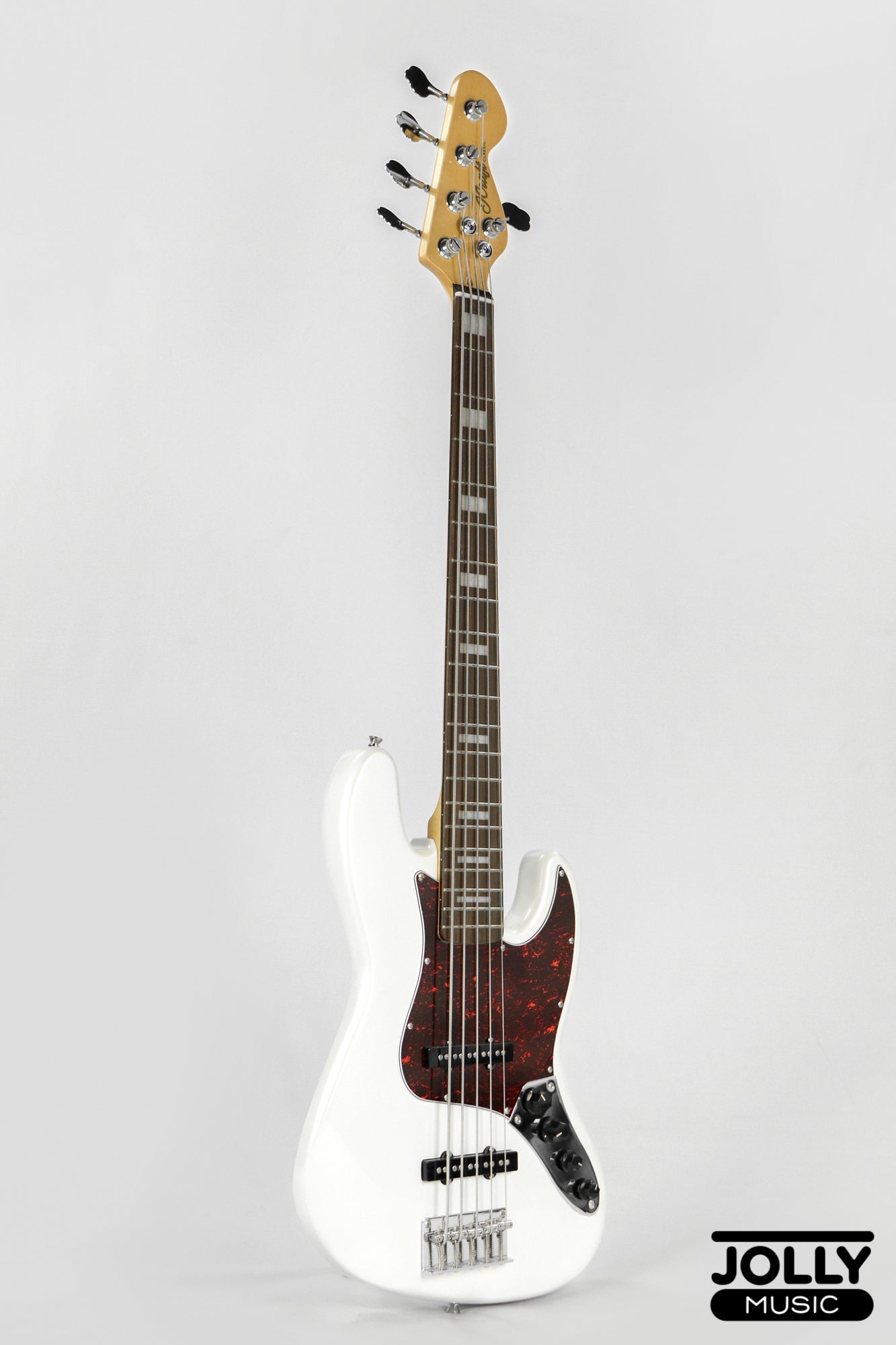 JCraft JB-2A J-Offset 5-String Bass Guitar - White