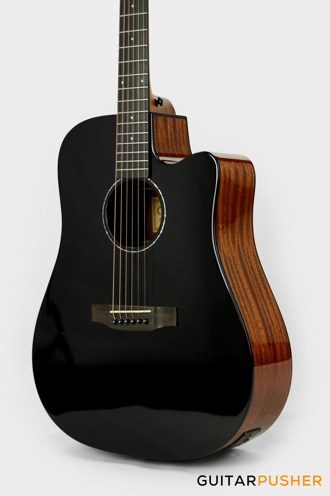 Phoebus PG-50ce v3 Solid Top Dreadnought (3rd Gen.) Acoustic-Electric Guitar - Black w/ Gig Bag