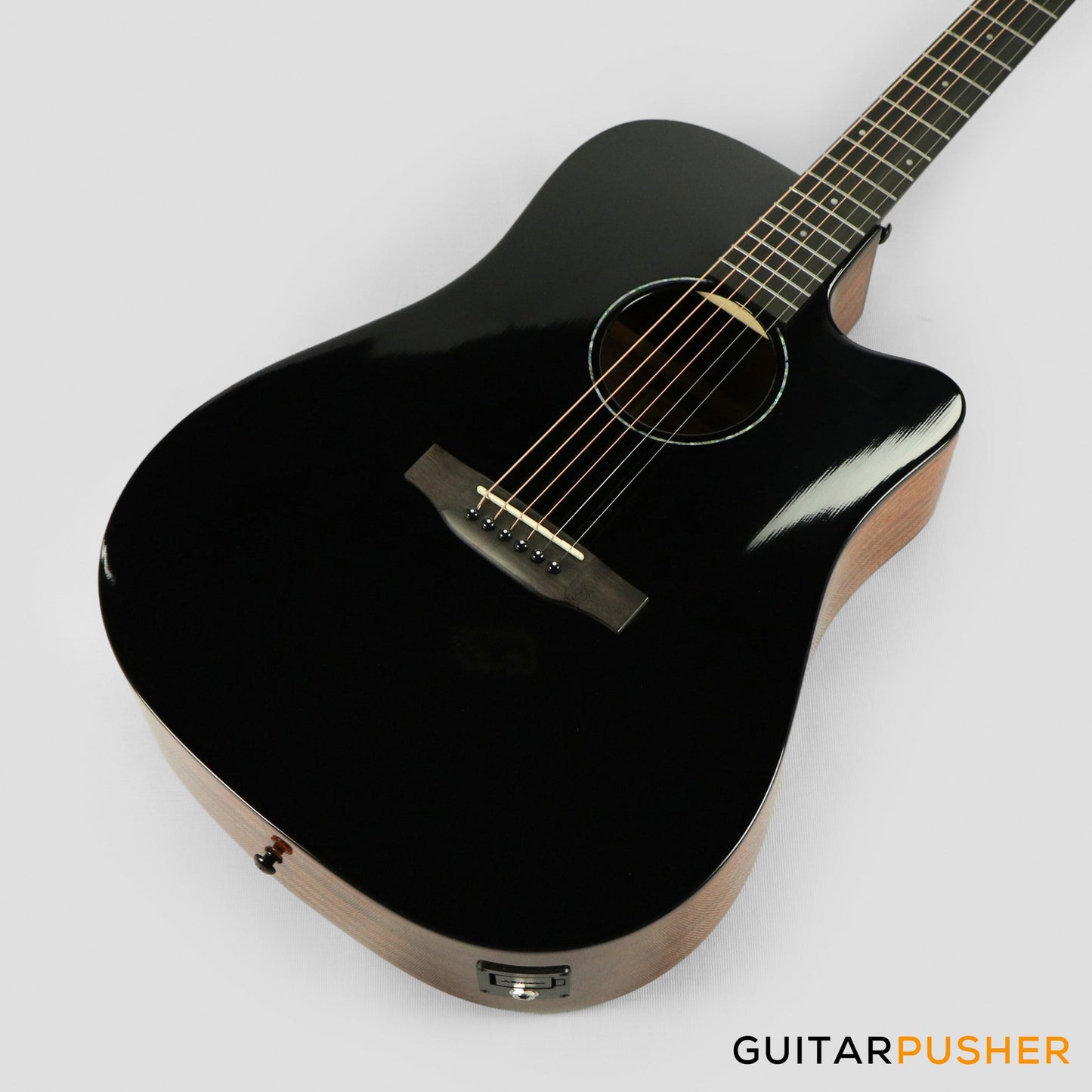 Phoebus PG-50ce v3 Solid Top Dreadnought (3rd Gen.) Acoustic-Electric Guitar - Black w/ Gig Bag