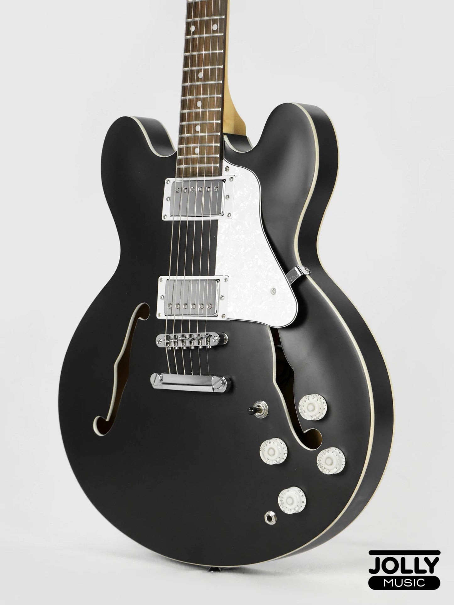 JCraft AR-2 JM Semi-Hollow Electric Guitar - Black