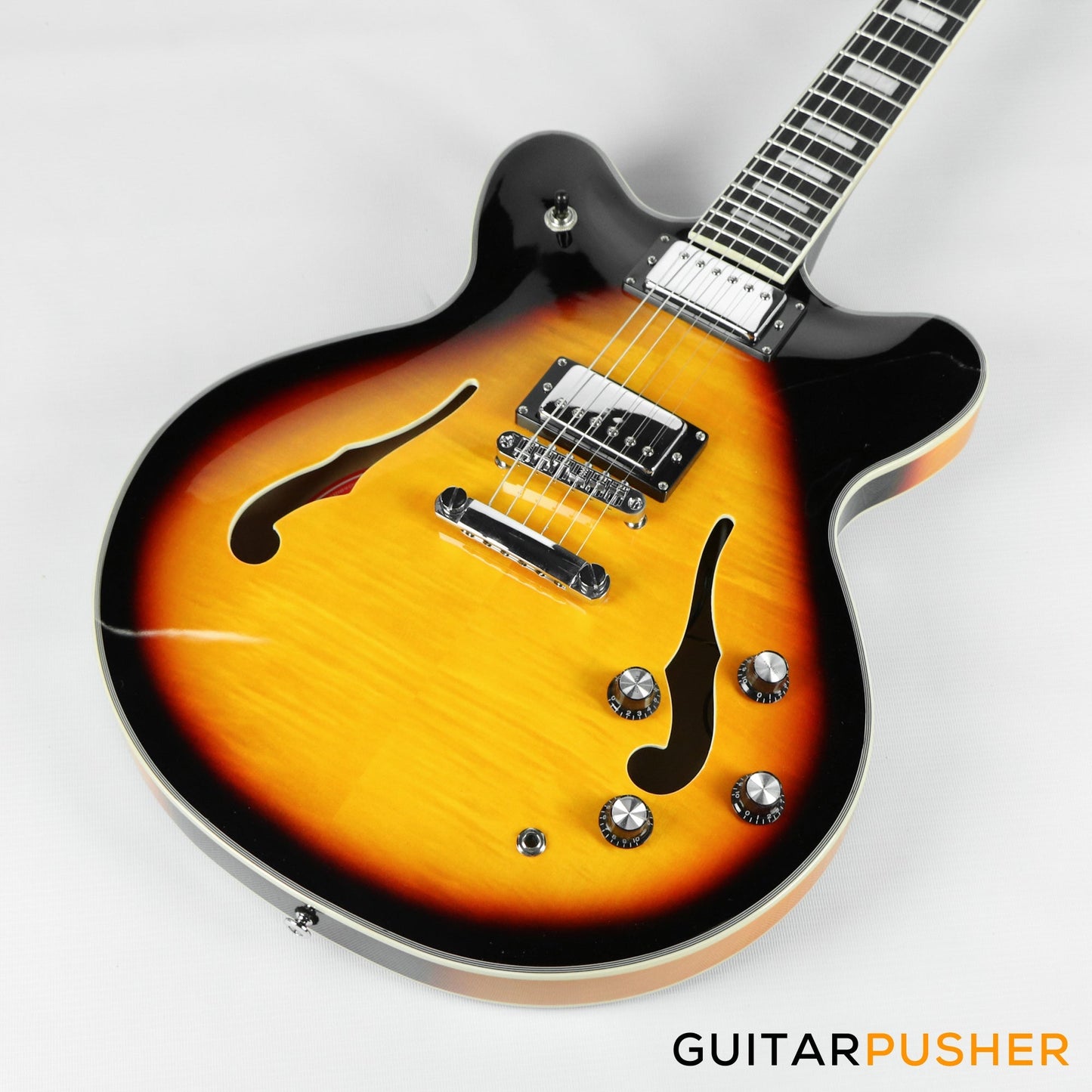 Tagima Blues 3500 Flamed Maple Top Semi-Hollow Electric Guitar - Vintage Sunburst