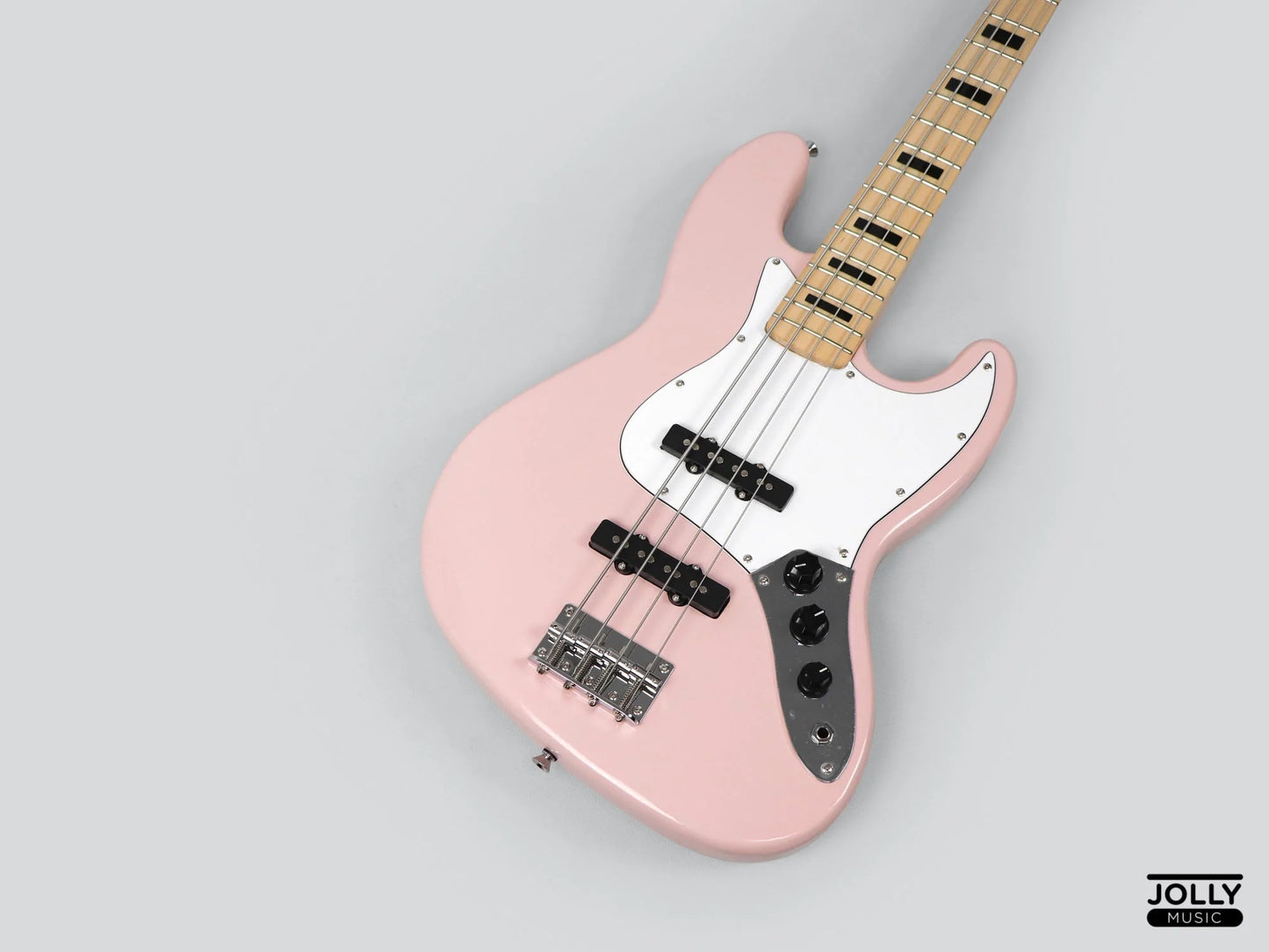 JCraft JB-1 J-Offset 4-String Bass Guitar with Gigbag - Shell Pink