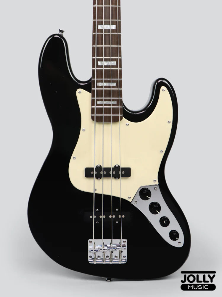 JCraft JB-2A Active J-Offset 4-String Bass Guitar with Gibtronics J-Preamp / Shielding - Black