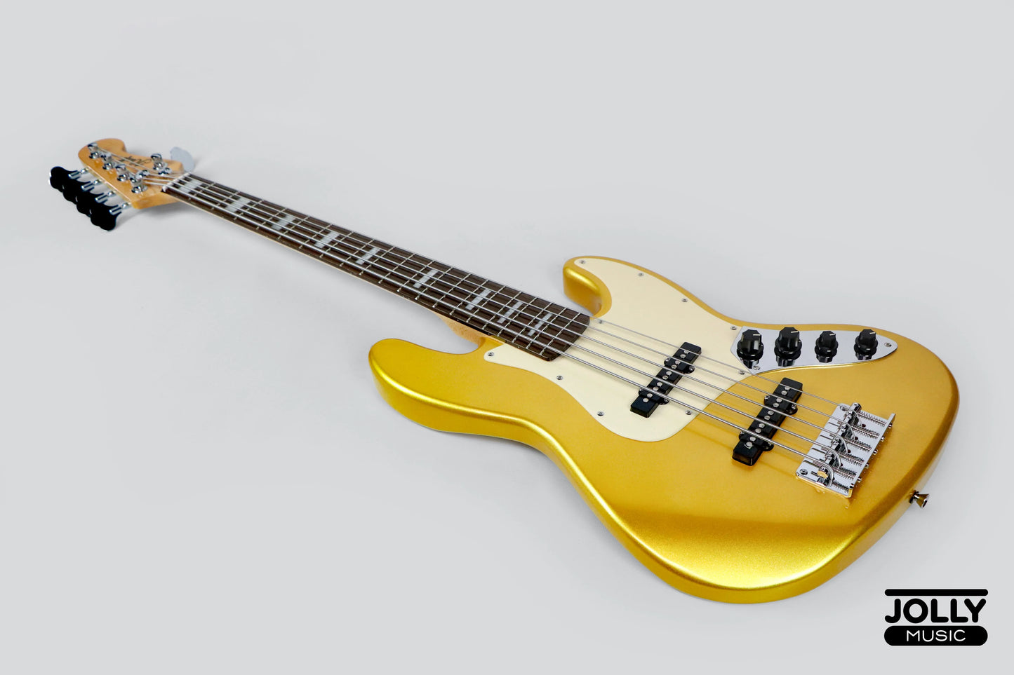 J-Craft JB-2A J-Offset 5-String Bass Guitar - Metallic Gold