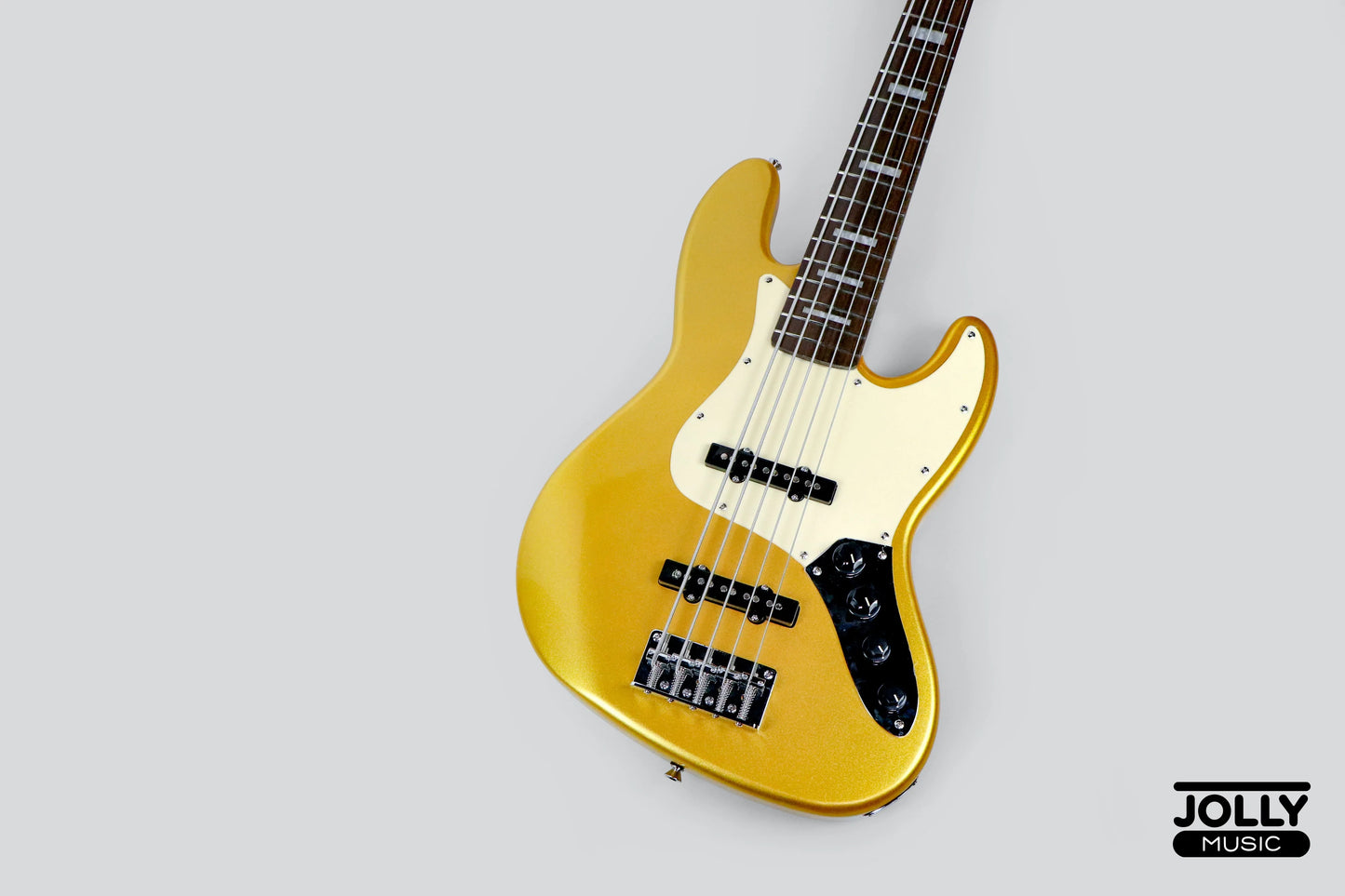 J-Craft JB-2A J-Offset 5-String Bass Guitar - Metallic Gold