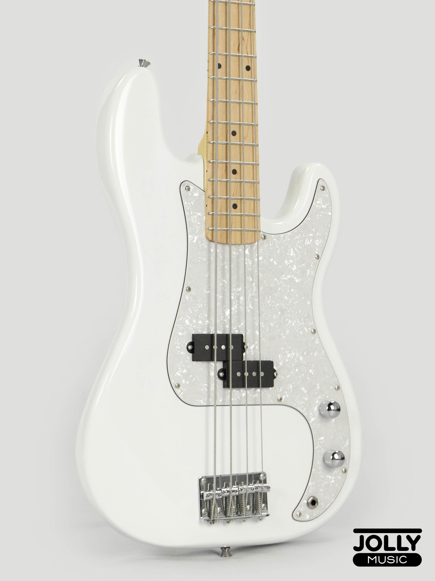 JCraft PB-2 4-String Bass Guitar -Pearl White