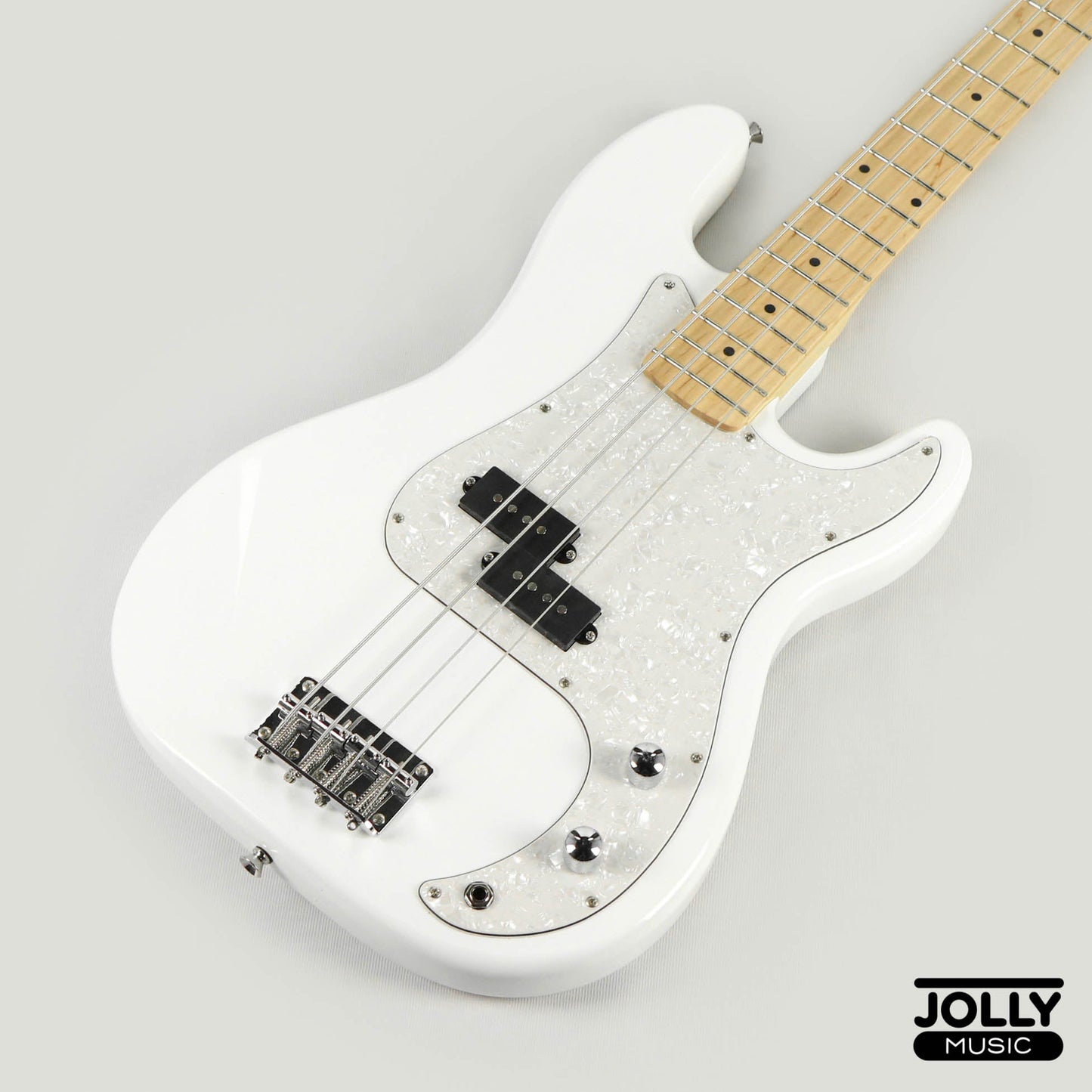 JCraft PB-2 4-String Bass Guitar -Pearl White