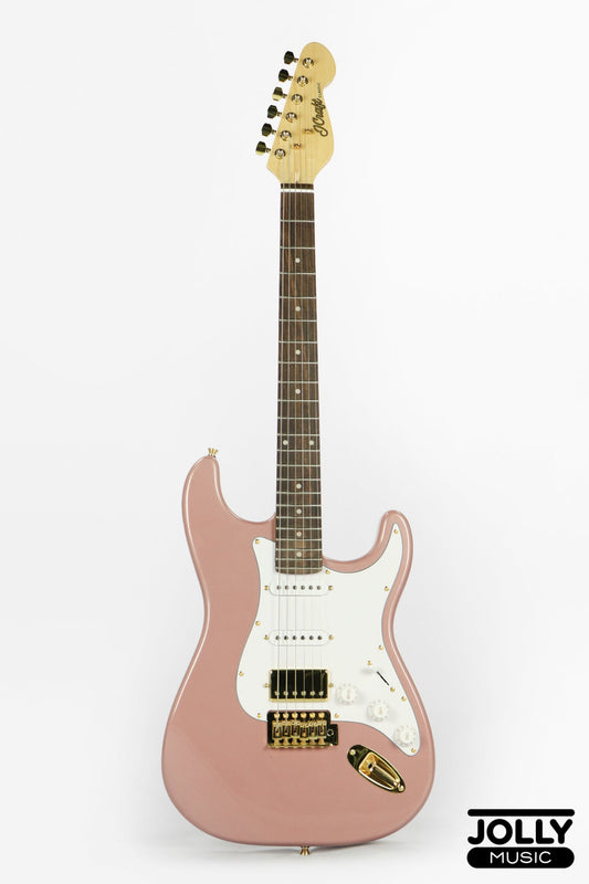 JCraft S-2HC HSS Stratocaster Electric Guitar - Rosewood / Rose Gold