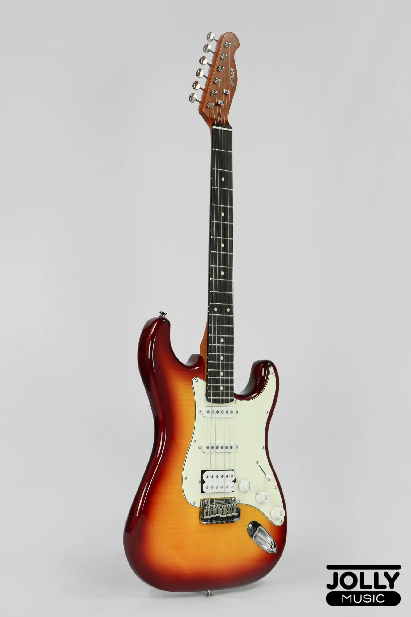 JCraft Modern Series S-3H HSS S-Style Electric Guitar Roasted Maple - Tobaco Sunburst Flamed