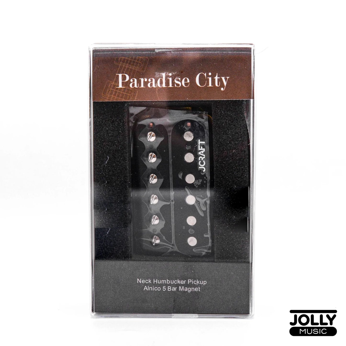 JCraft Paradise City Neck Humbucker Pickup, Open, Alnico - Black