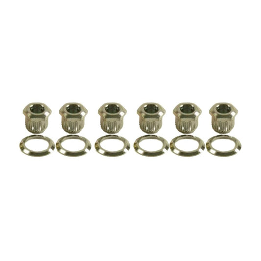Kluson 1/4" Modern Bolt Bushing To Vintage Push-In Cosmetic Adapter Kit for Vintage Stamped Steel Tuning Machine Heads (Set of 6) - GuitarPusher