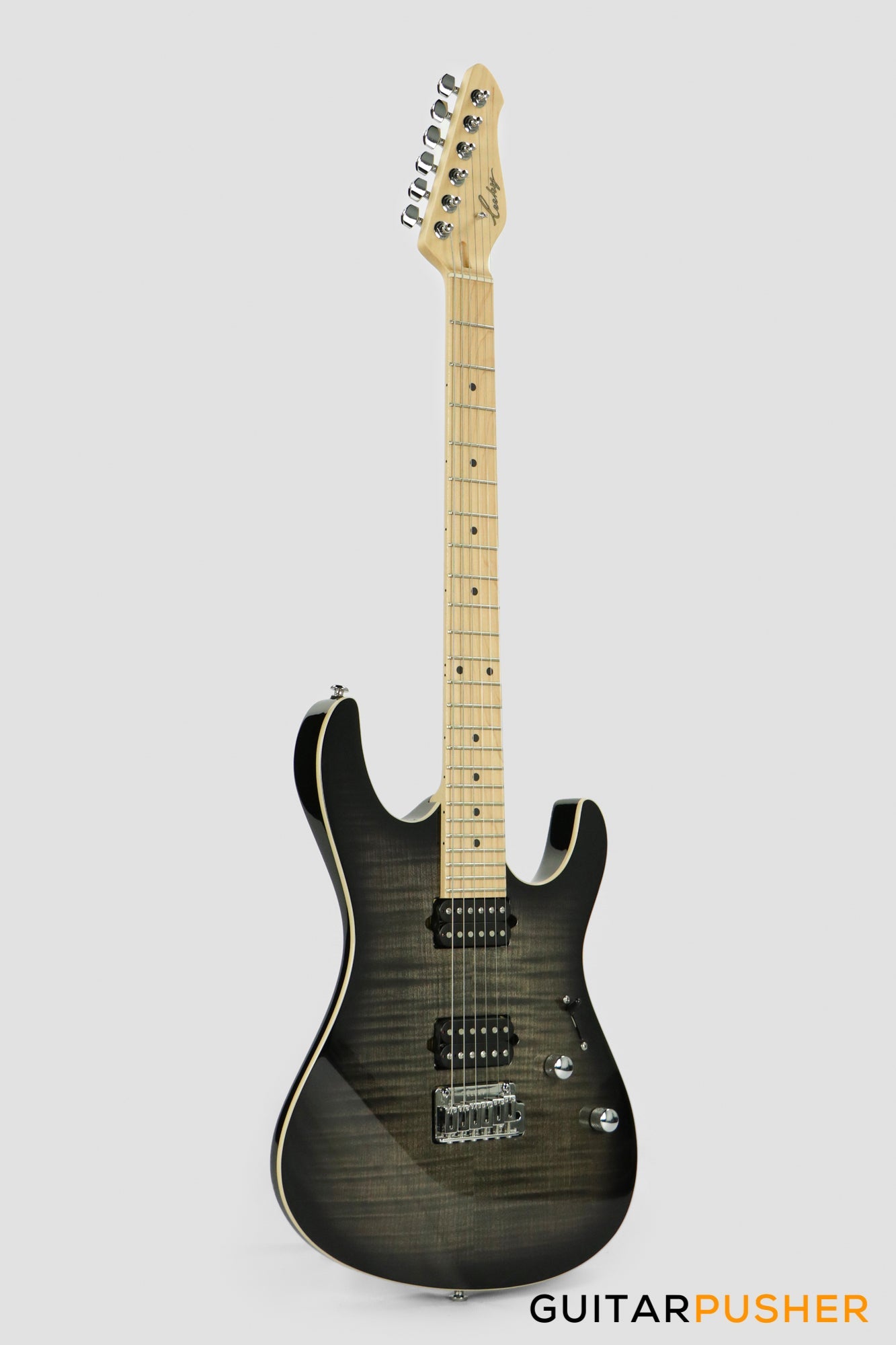 Leeky L-Series L15 HH S Style (Flamed Maple Top/Maple Fingerboard) - Black Burst