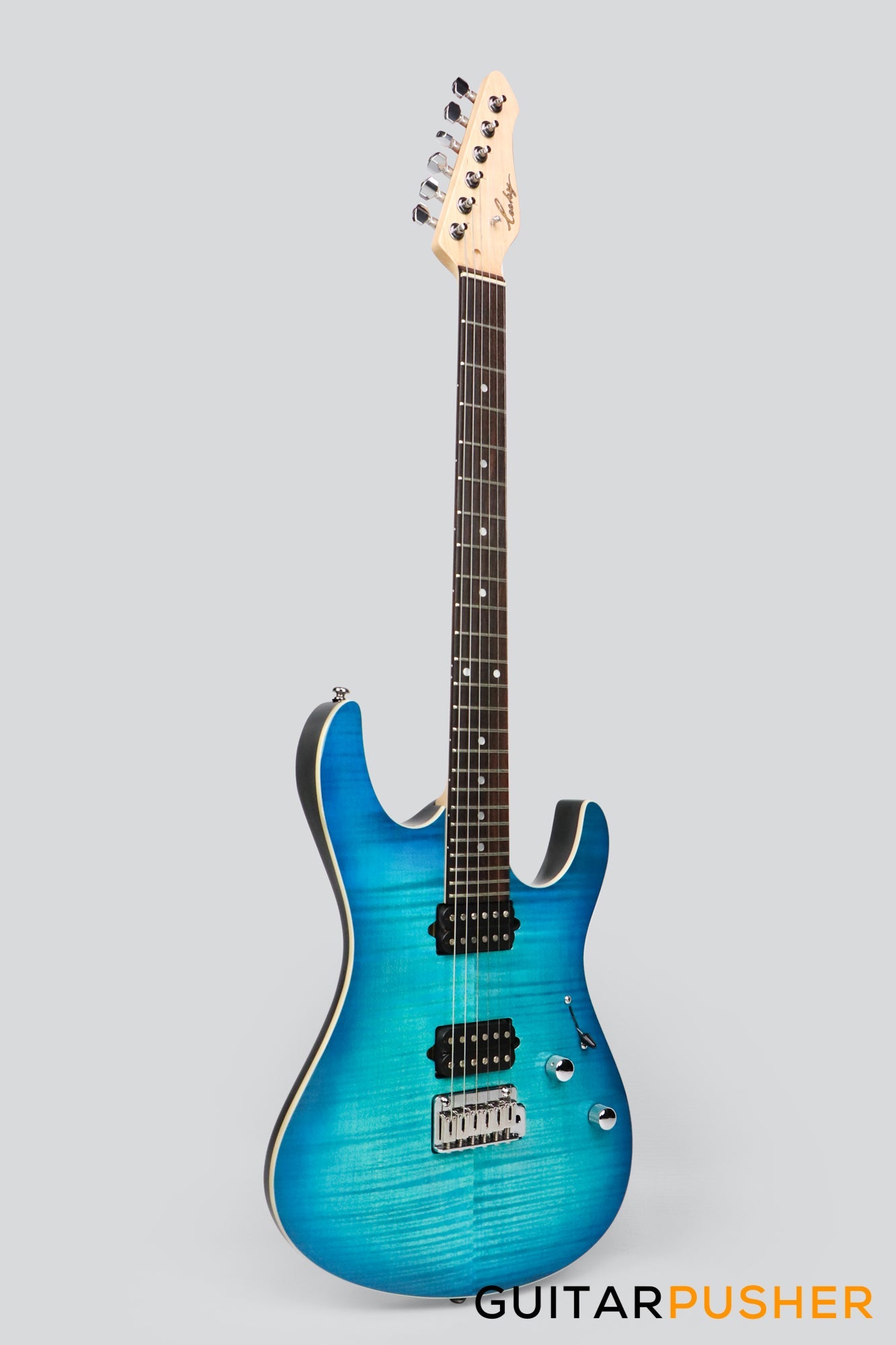 Leeky L-Series L15 S Style Electric Guitar (Flamed Maple Top/Rosewood Fingerboard) - Transblue