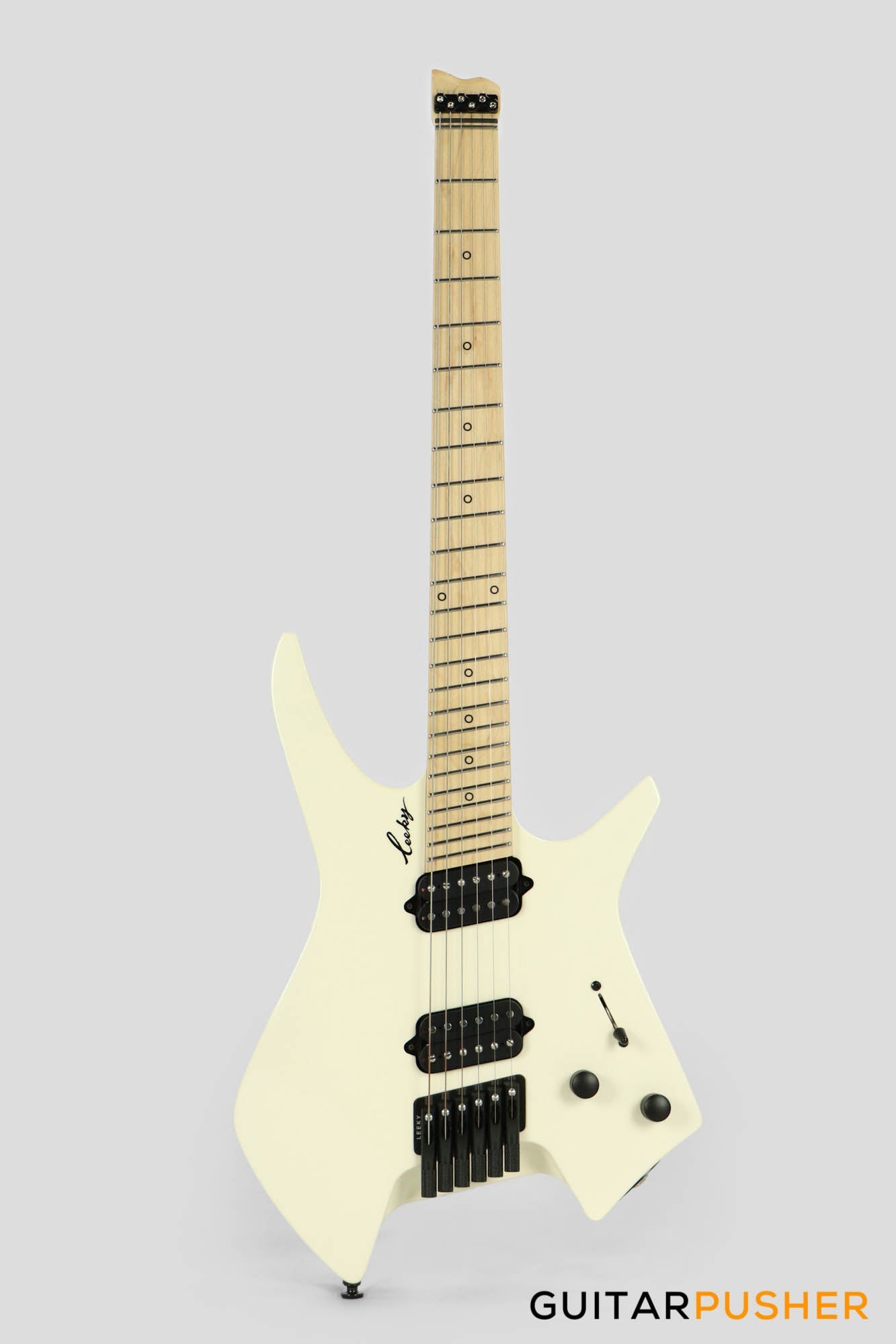 Leeky X-Series X10 Headless Electric Guitar Basswood Body Maple Neck - Pearl White