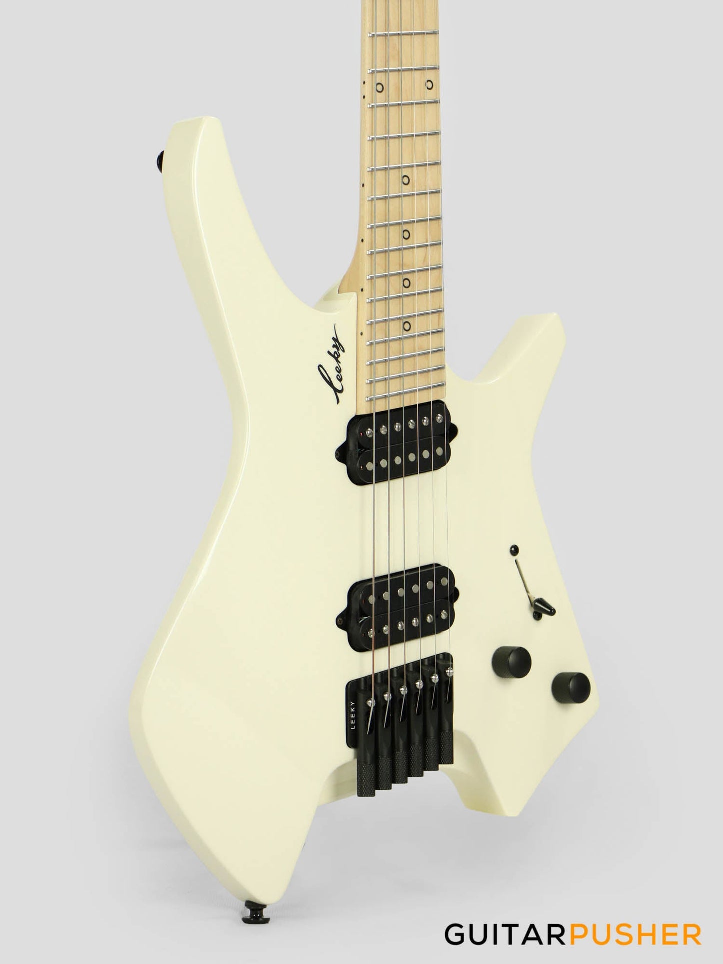 Leeky X-Series X10 Headless Electric Guitar Basswood Body Maple Neck - Pearl White