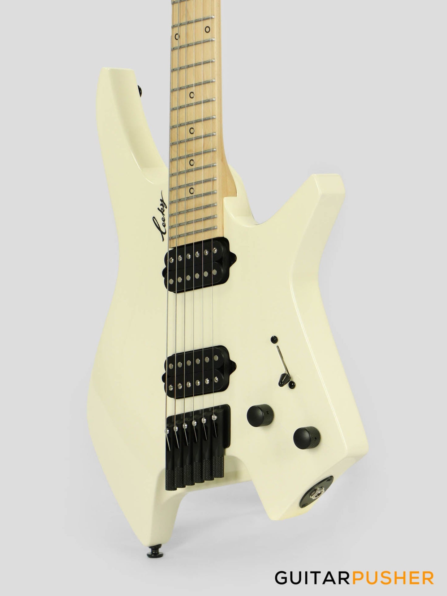 Leeky X-Series X10 Headless Electric Guitar Basswood Body Maple Neck - Pearl White