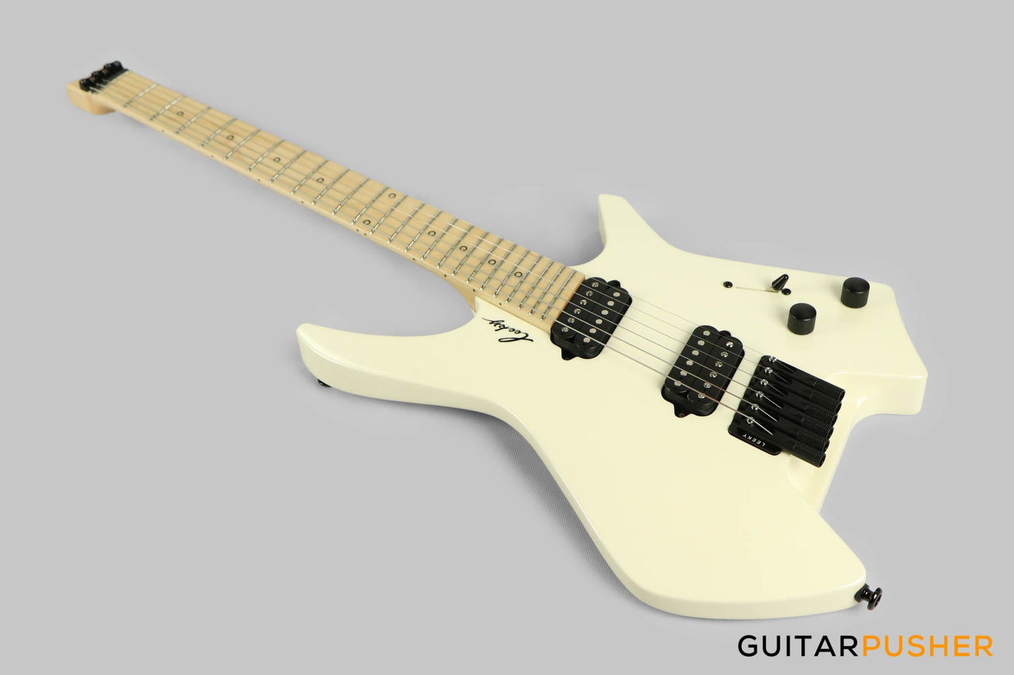 Leeky X-Series X10 Headless Electric Guitar Basswood Body Maple Neck - Pearl White