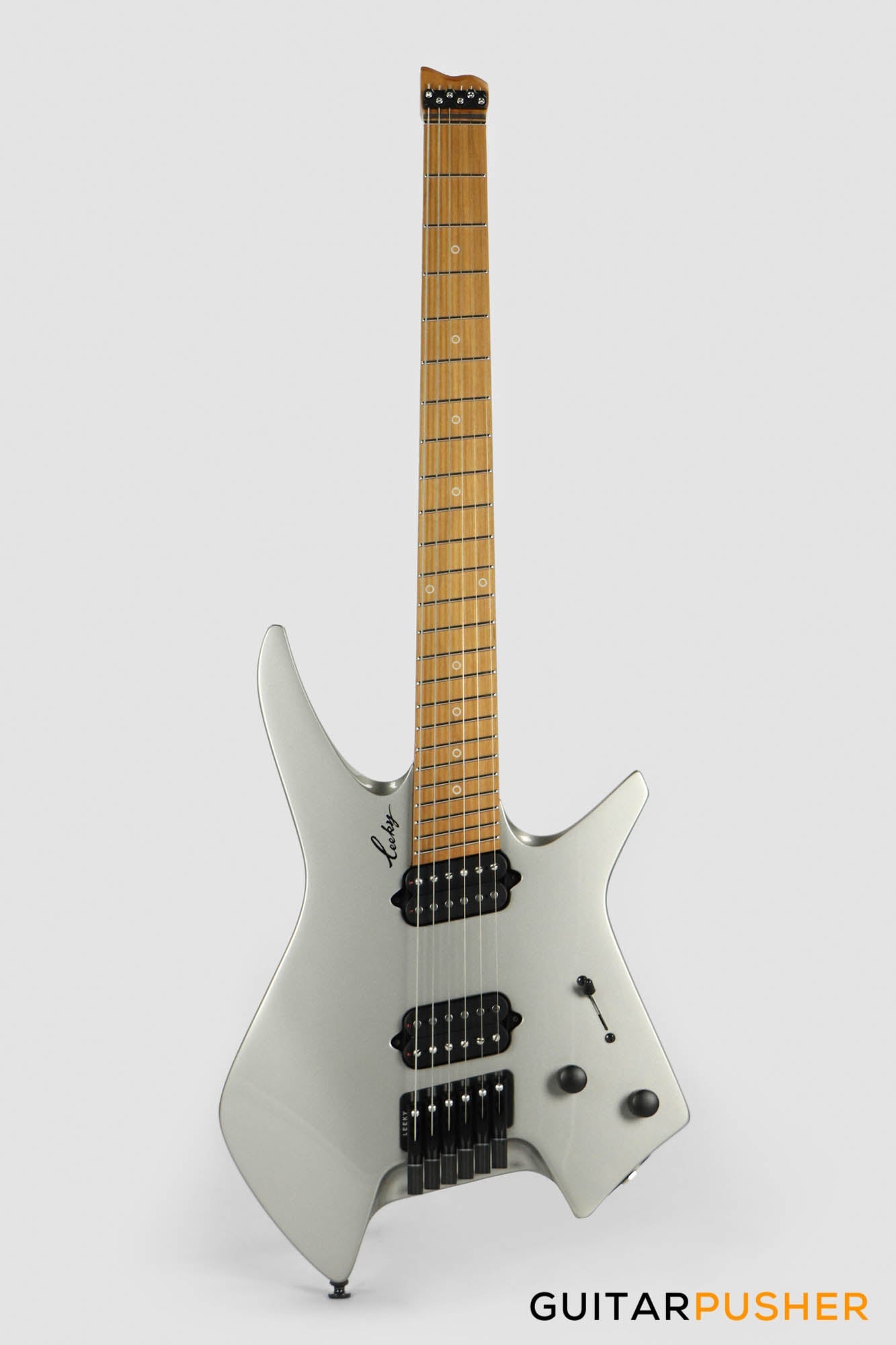 Leeky X-Series X20 Headless Electric Guitar Roasted Basswood Body Roasted Maple Neck - Titanium Gray