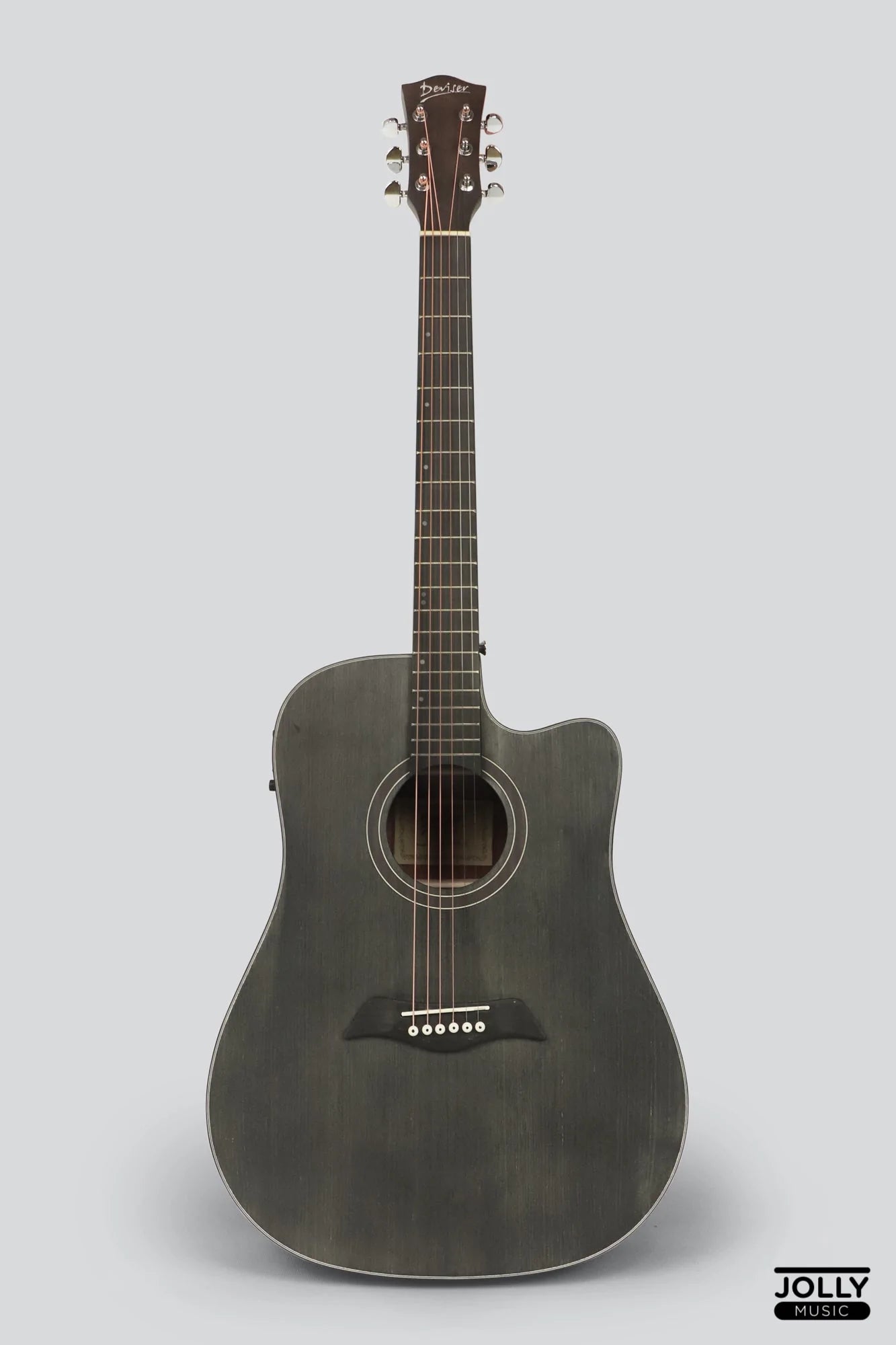 Deviser LS-130 EQ Transblack Dreadnought Acoustic-Electric Guitar