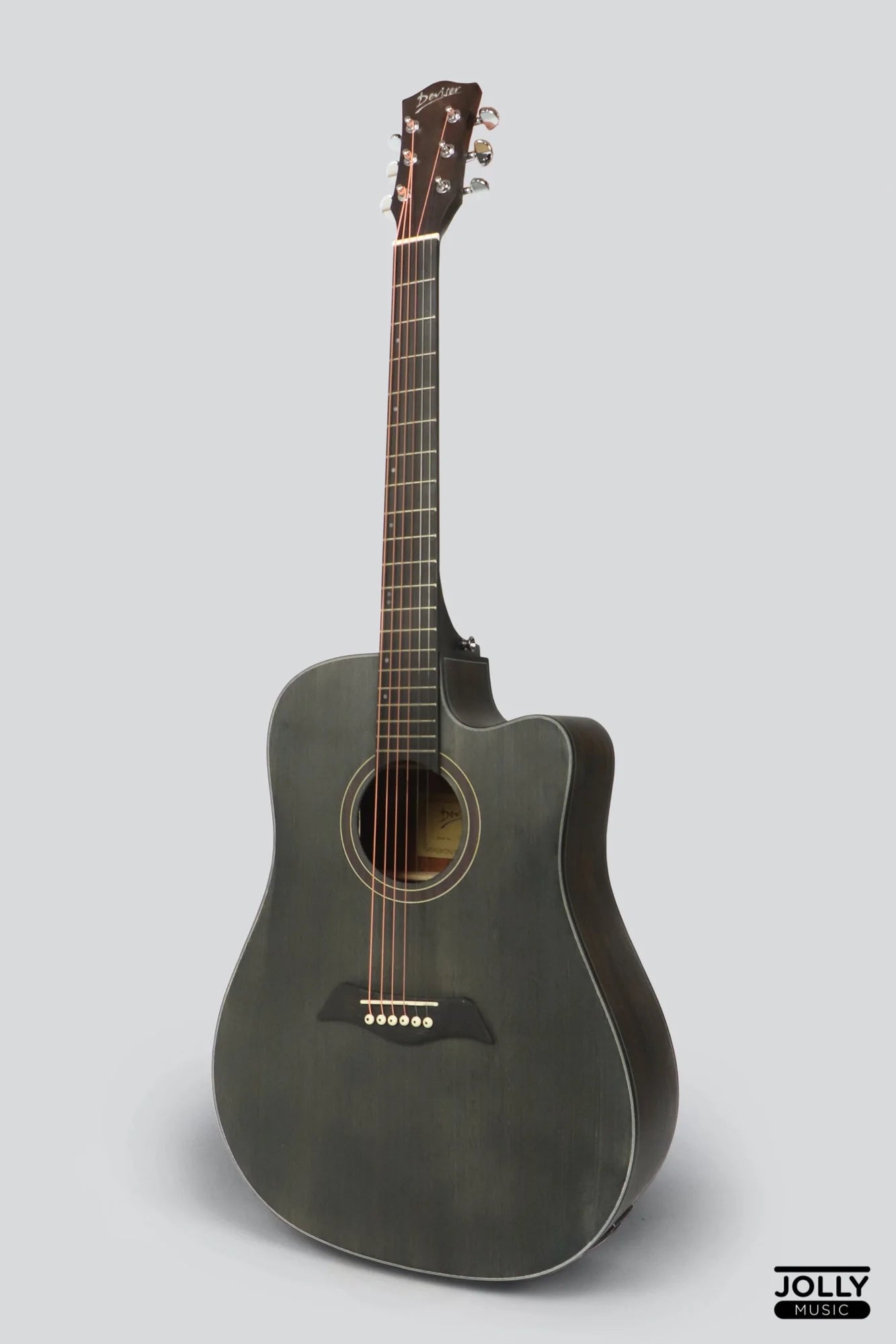 Deviser LS-130 EQ Transblack Dreadnought Acoustic-Electric Guitar