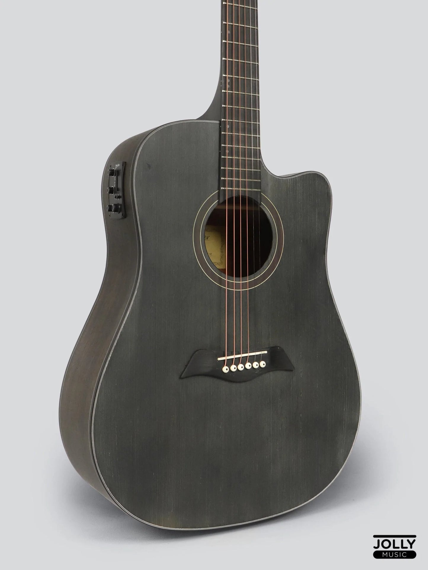 Deviser LS-130 EQ Transblack Dreadnought Acoustic-Electric Guitar