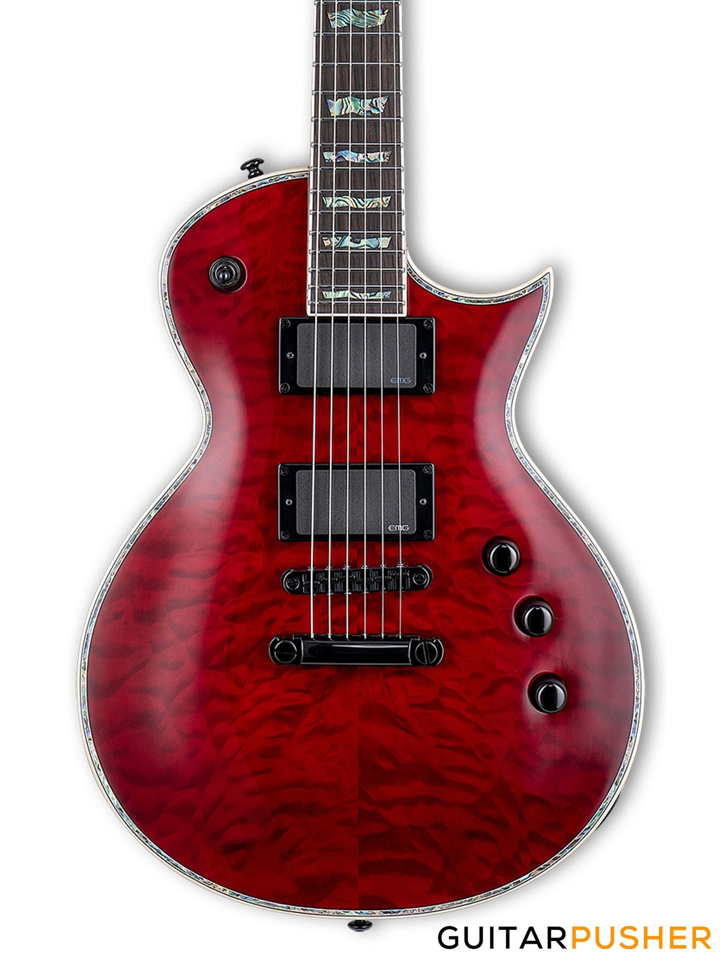 LTD EC-1000 Singlecut Electric Guitar w/ EMG 60/81 Humbucker Pickups - See Thru Black Cherry