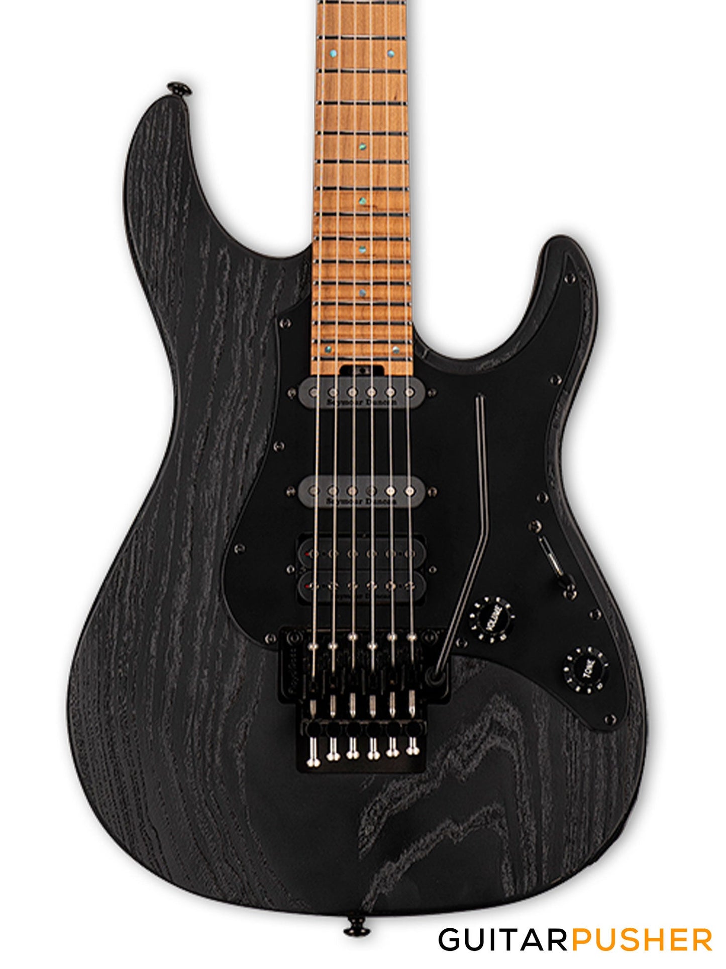 LTD SN-1000FR S-Style HSS Electric Guitar w/ Seymour Duncan Hot Strat Single Coil Pickups/Pegasus Humbucker Pickup & Floyd Rose 1000SE - Black Blast