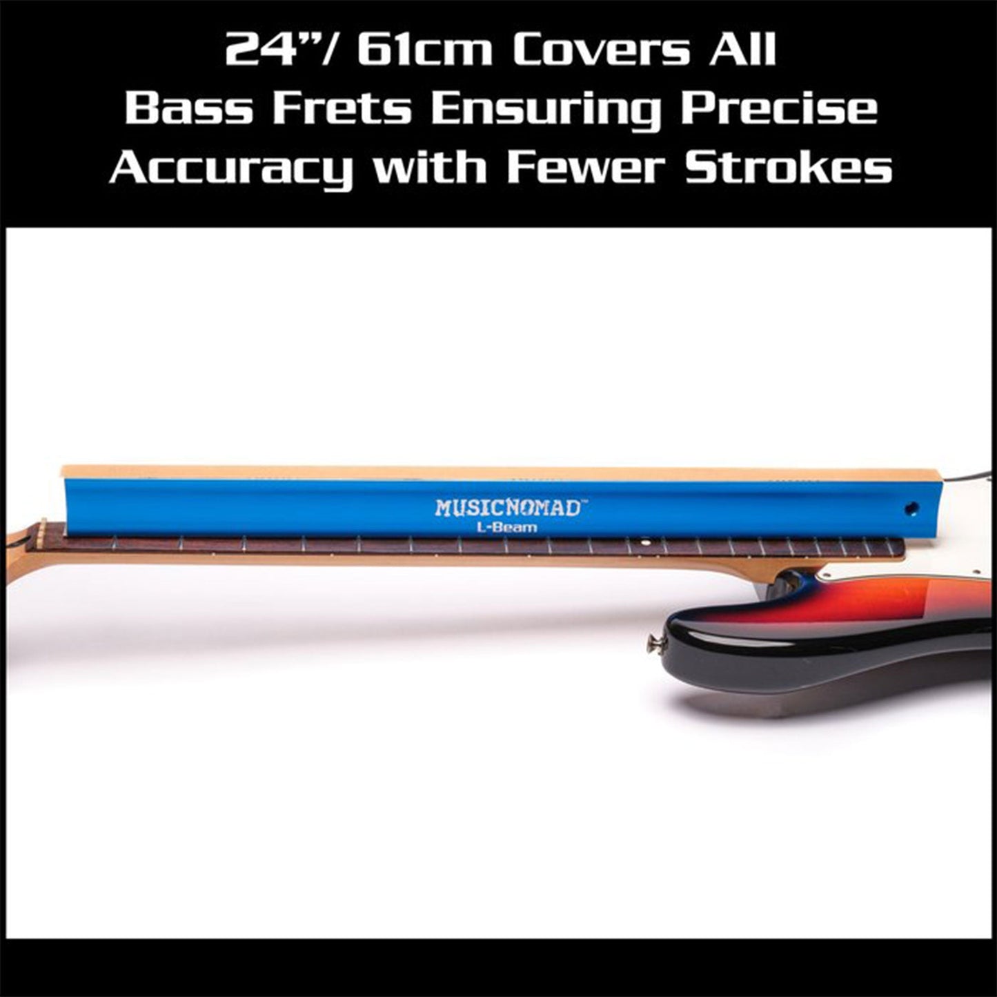 MusicNomad Fret Leveler (L-Beam) 24" (61cm) for Bass Guitars MN812