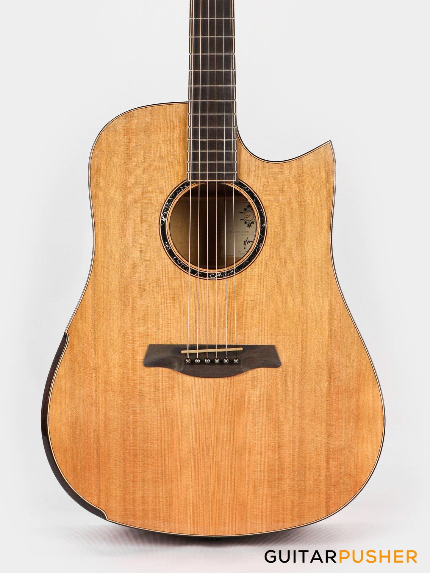 Maestro Original Series Rosetta-FM CSB C All-Solid Wood Western Red Cedar/Flamed Maple Acoustic Guitar