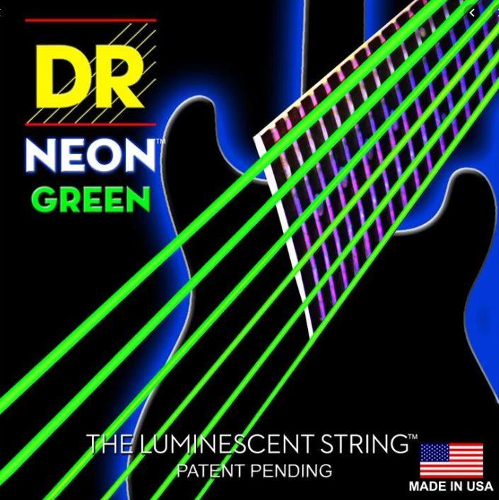 DR Neon Green Coated Electric Guitar Standard Strings - GuitarPusher