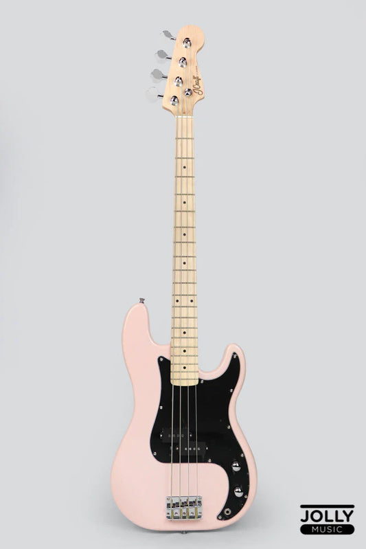 JCraft PB-1 4-String Electric Bass Guitar with Gigbag - Shell Pink