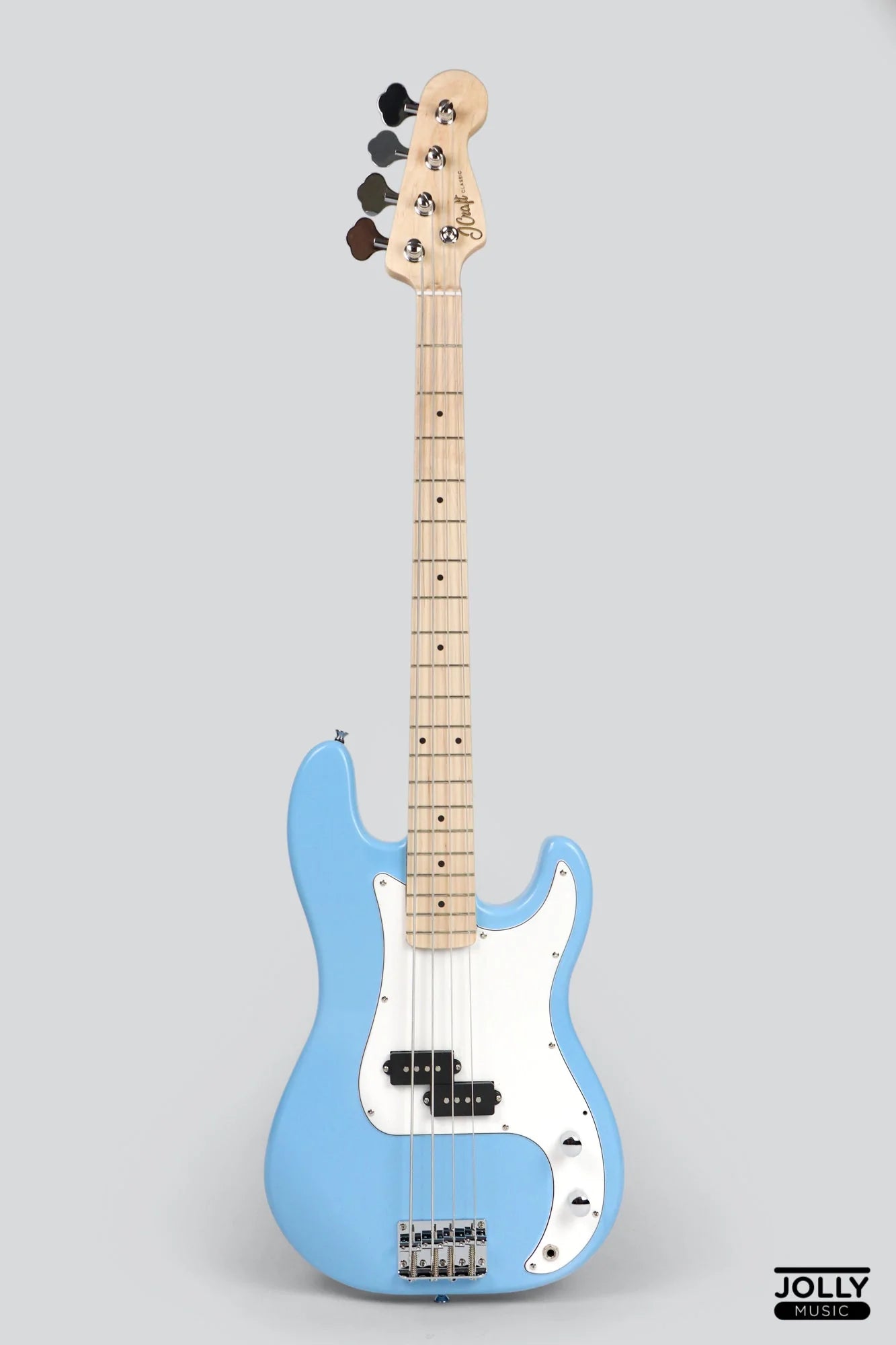 JCraft PB-1 4-String Electric Bass Guitar with Gigbag - Powder Blue